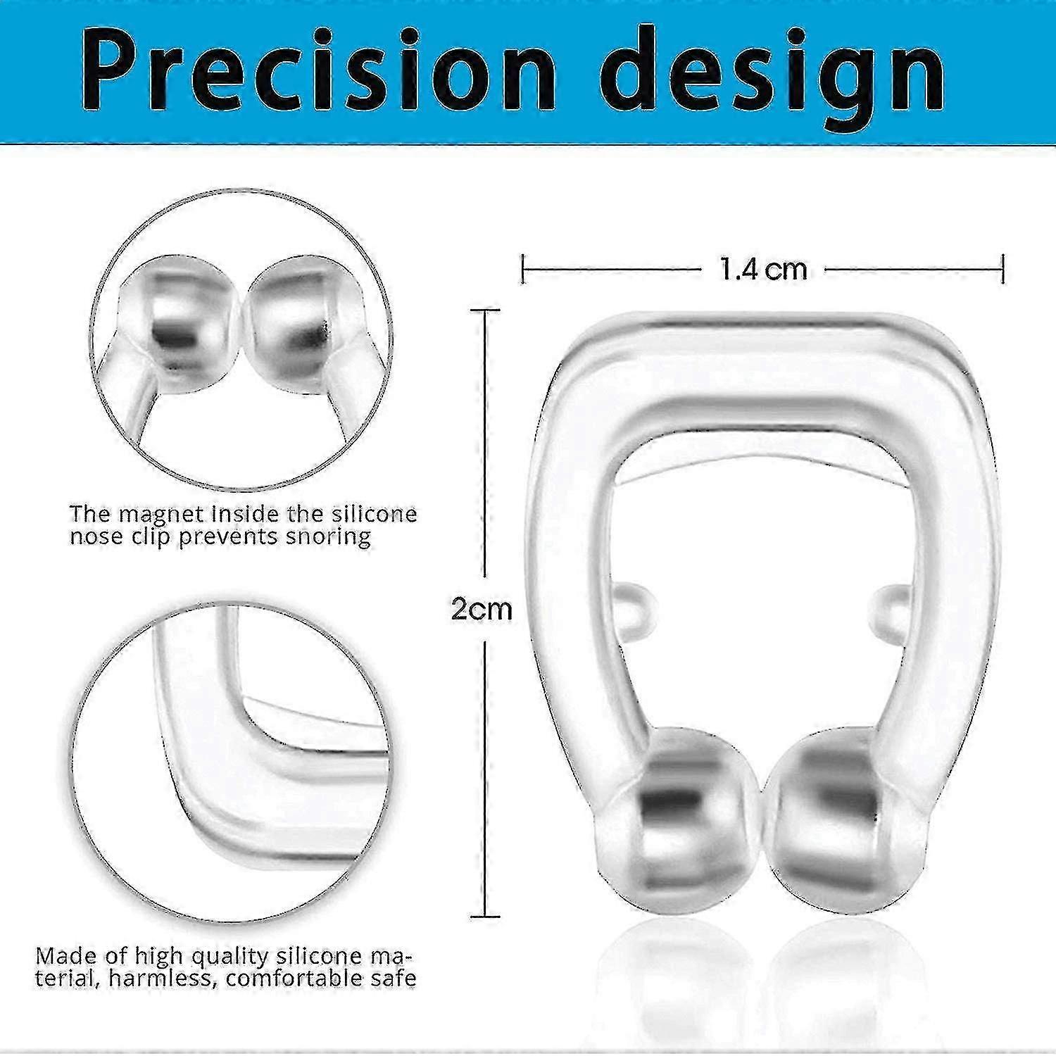 Magnetic Anti Snore Nose Clip (4 Pc) Silicone Anti Snoring Nose Clip  Airing Snoring Device For Removal Of Noise While Sleeping  Reusable