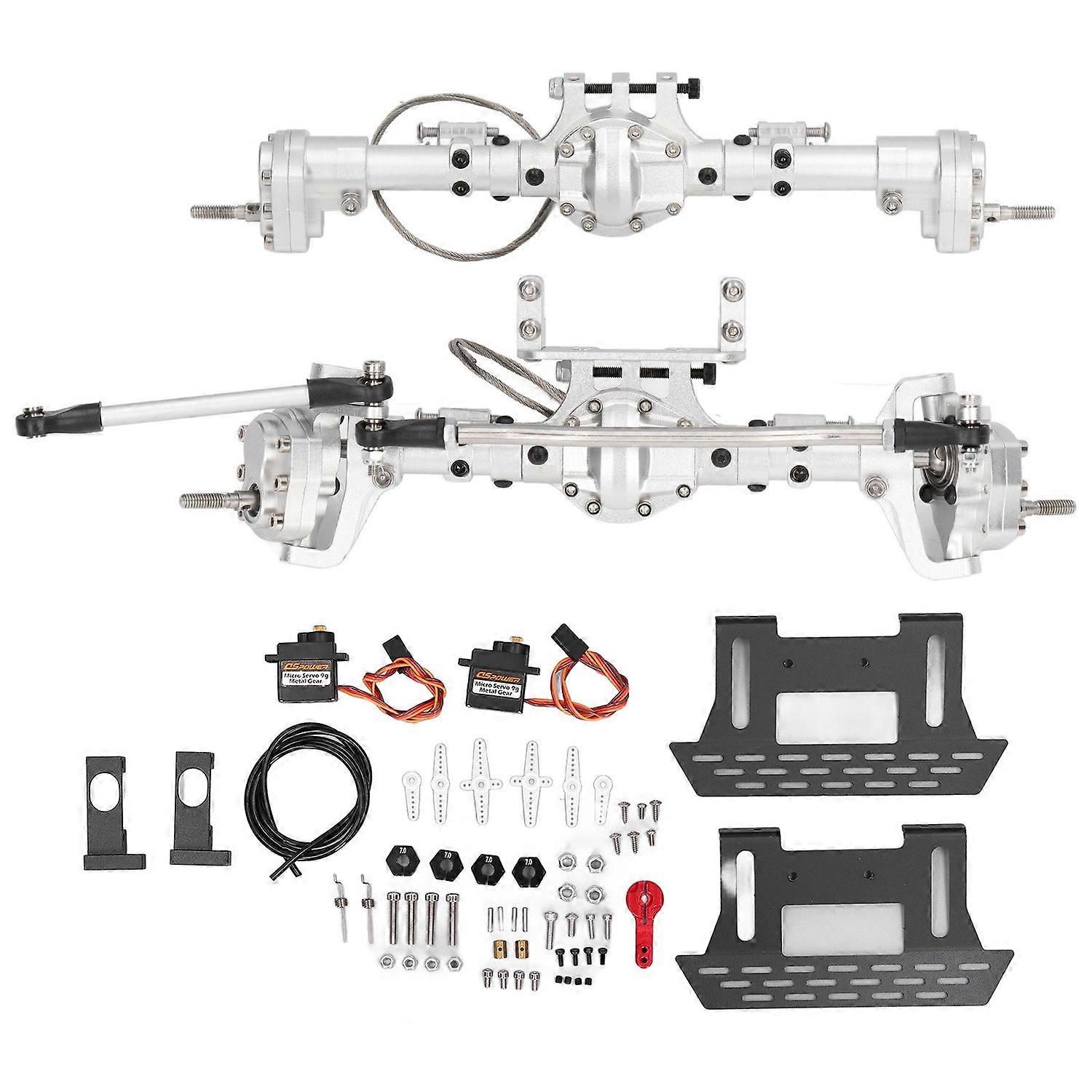 RC Front Rear Portal Axle Set with Pedal Servo Aluminum Alloy for Axial SCX10 I II III AXI03007 YK40