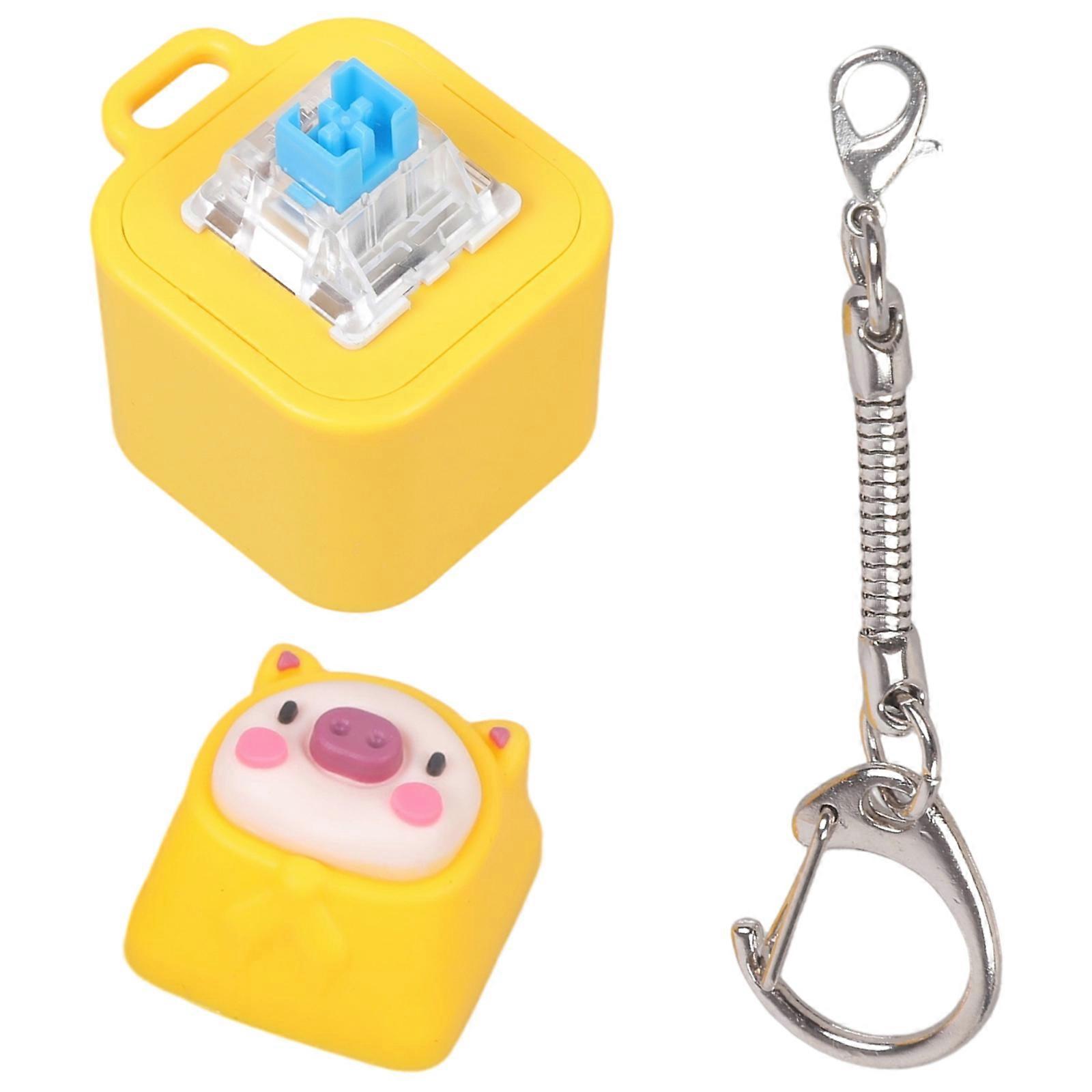 Pig Shaped Rechargeable Switches Tester Kit Mechanical Keyboards Switches Keychains Speaker Stress Relief Toy Multicolor