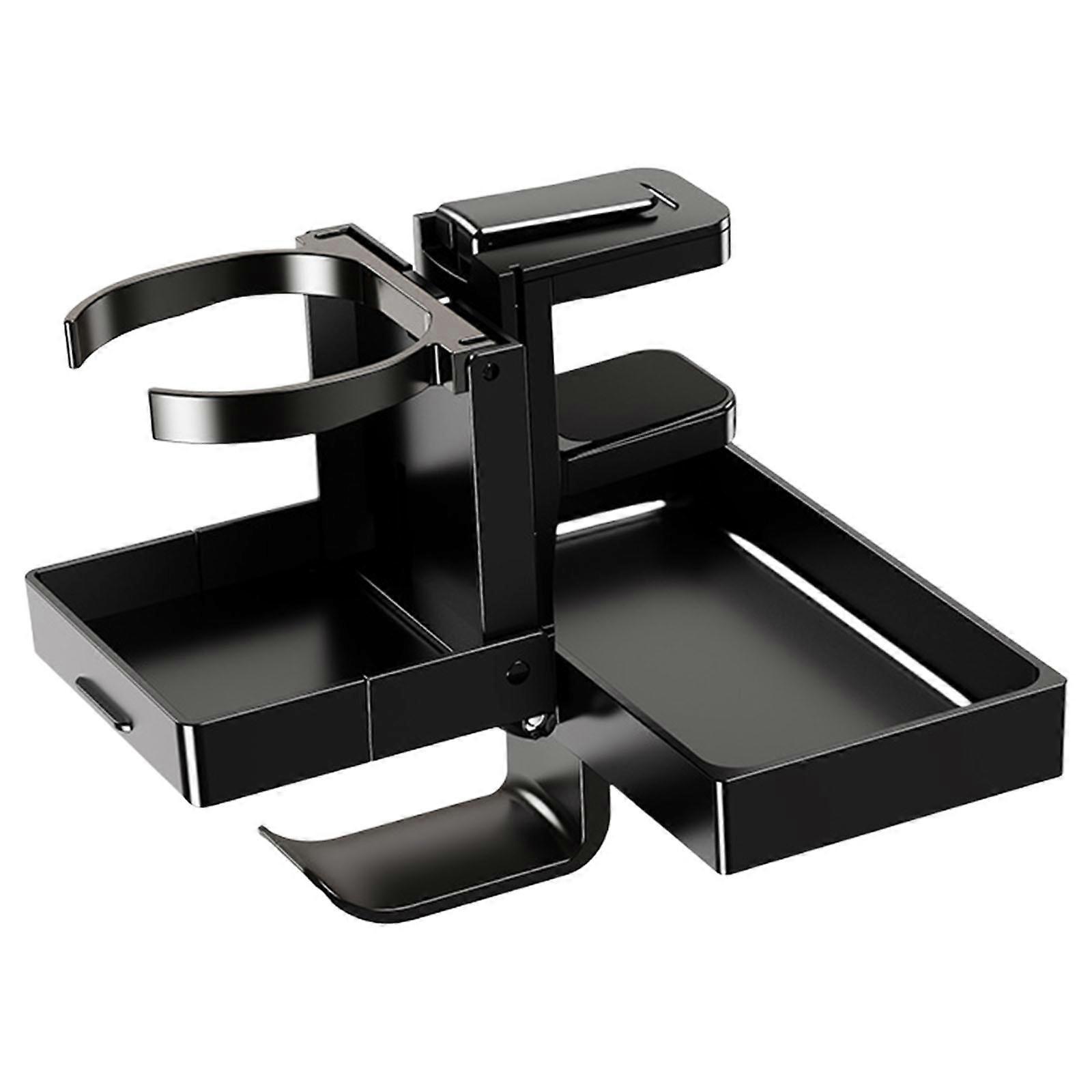 Adjustable Table Side Cup Holder Foldable Shelf for Beverages Phones Books Multicolor