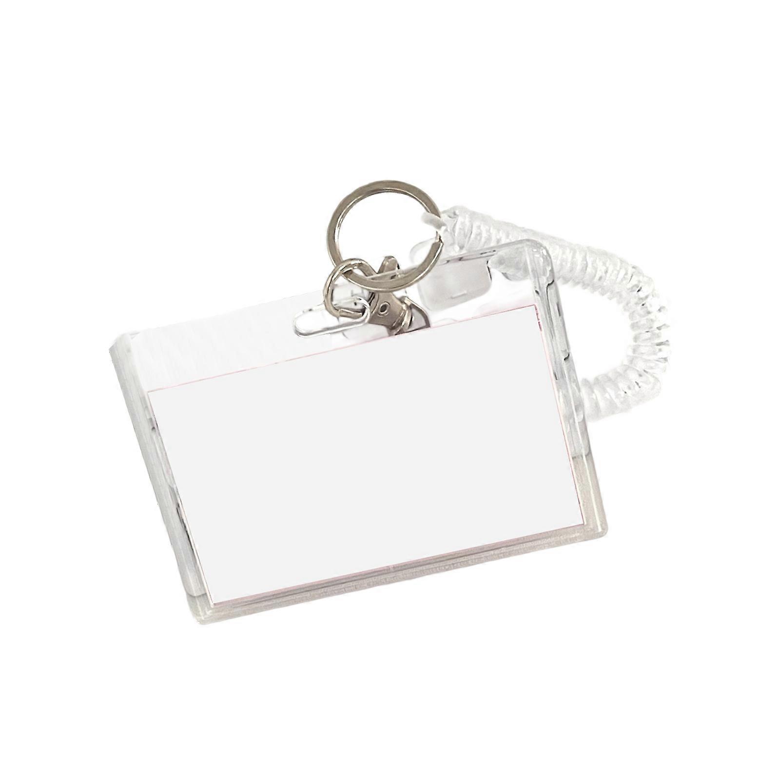 Multipurpose Card Sleeve With Spring Cord Clear Acrylic Card Case Water Resistant Photocard Protector For Office Multicolor