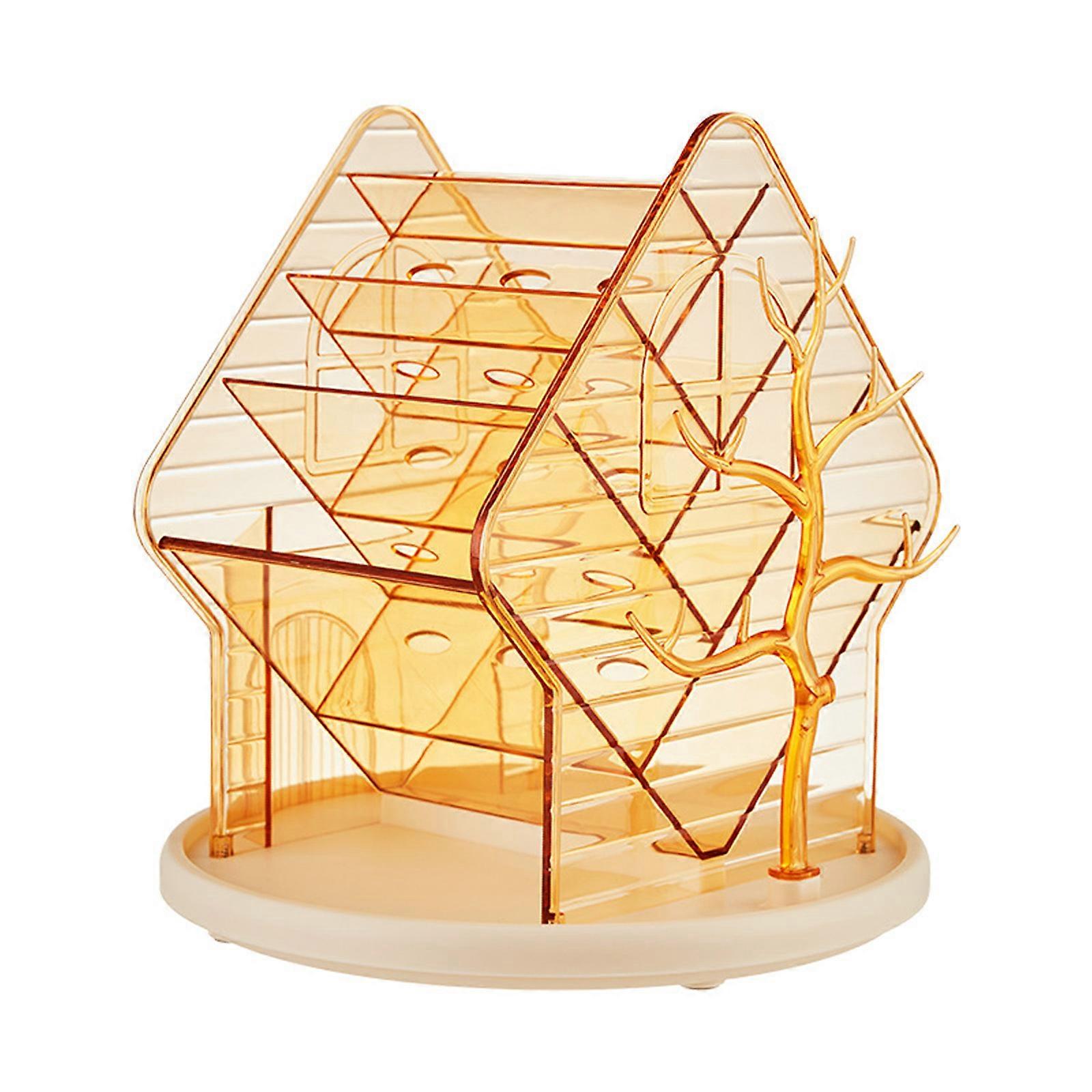 Multifunctional Vanity Organizers 360 Rotating Makeup Storage with Multiple Compartments for Skincare Products  Transparent