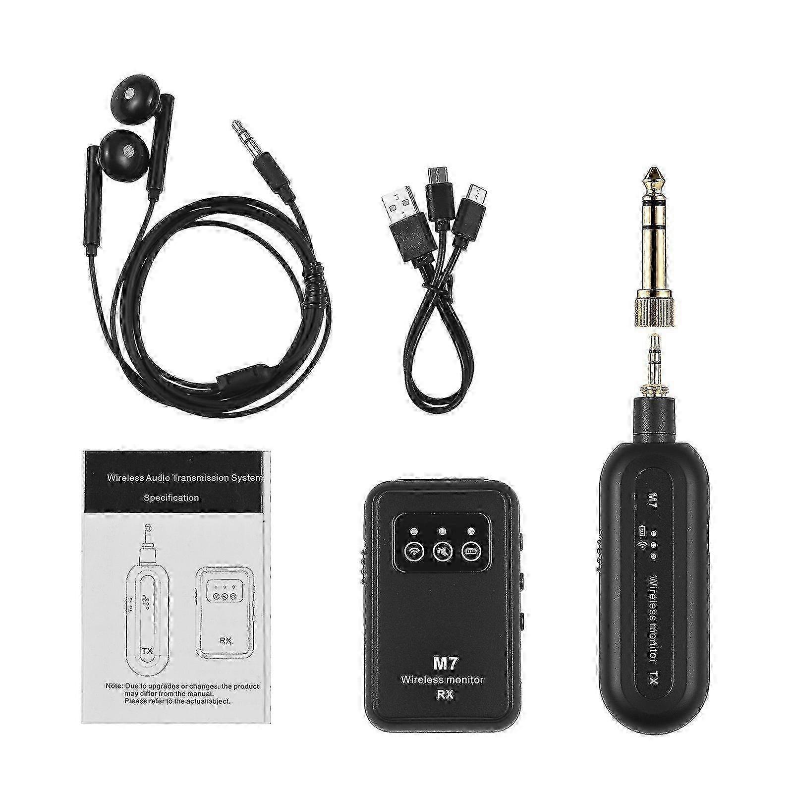 2.4G Wireless In-Ear Monitor System Stereo 90° Rotate Transmitter Receiver Set Automatic Pairing with Monitor Earphones Plug and Play Low Latency