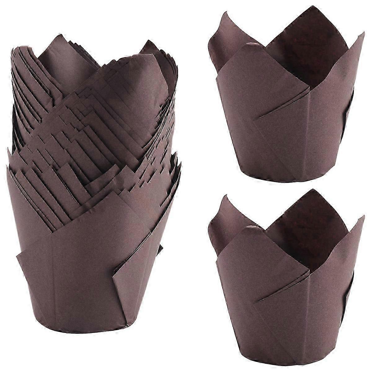 50 Pcs Tulip Cupcake Liners,Tulip Baking Paper Cupcake & Muffin Liners Unbleached Baking Cups Cupcak
