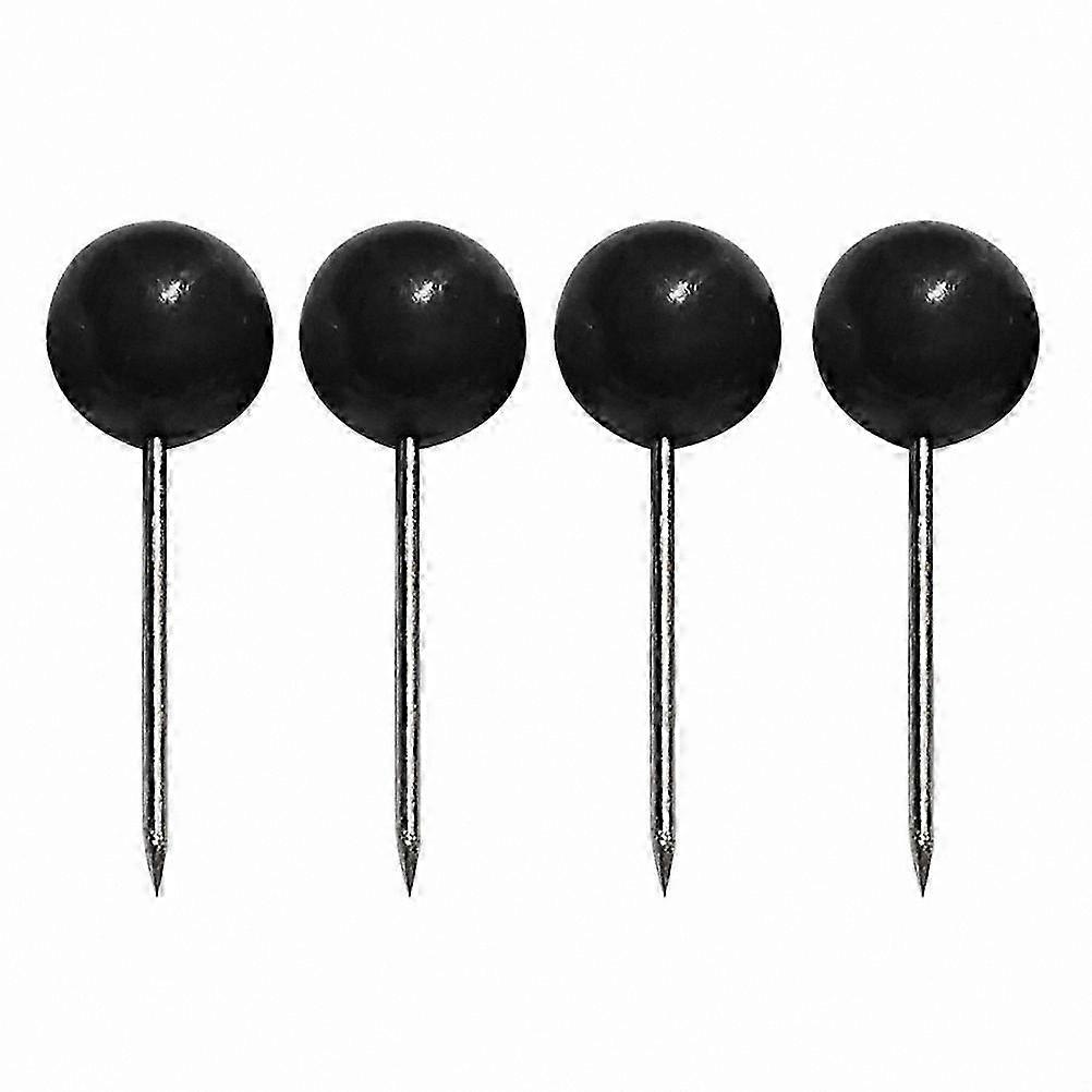 100 Pieces Black Round Ball Head Map Tacks with Stainless Steel Points for Office, Home, Crafts, DIY, and Marking Projects