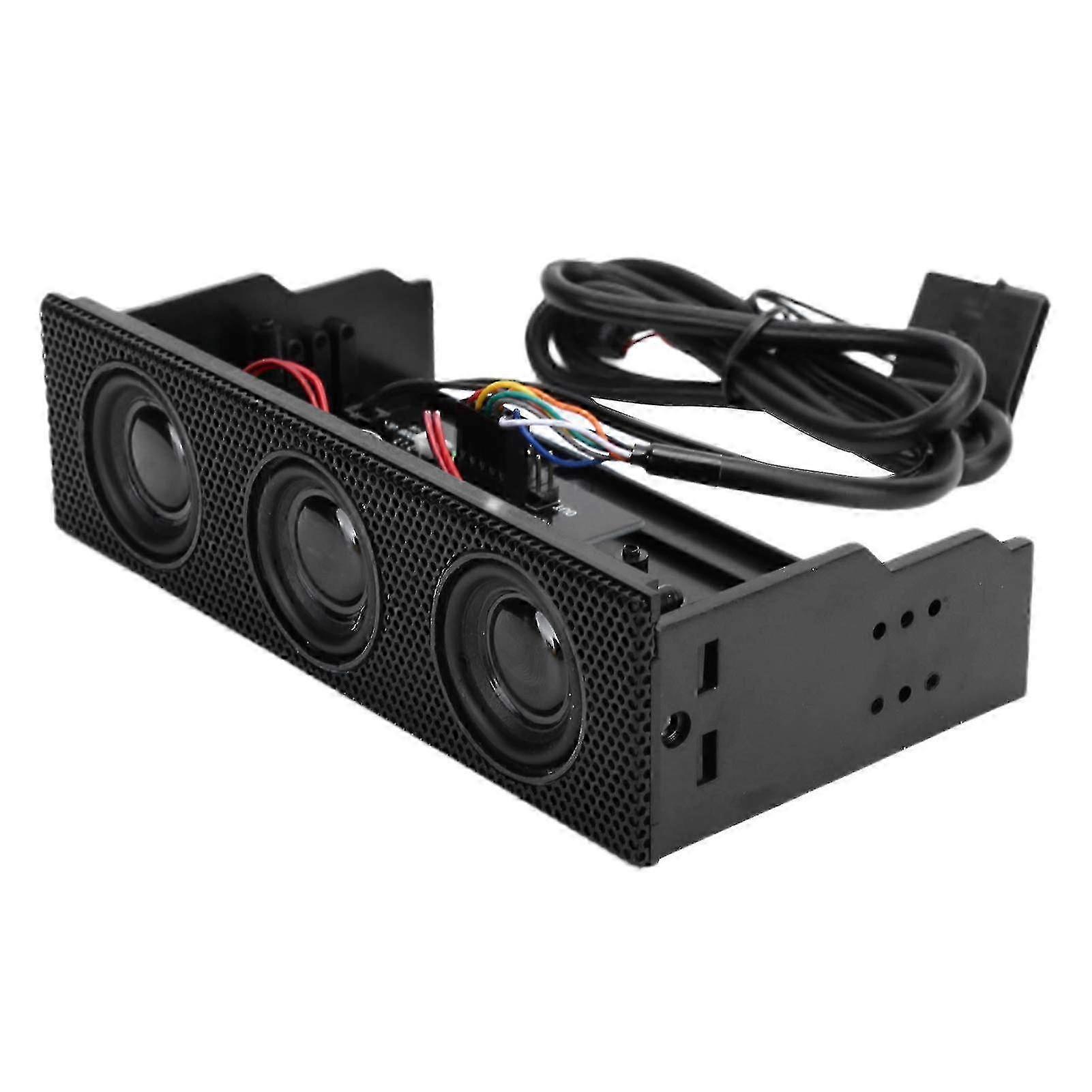 5.25in Front Panel USB PC Front Panel Speaker Stereo Surround Computer Case Builtin Mic Loudspeaker STW9005