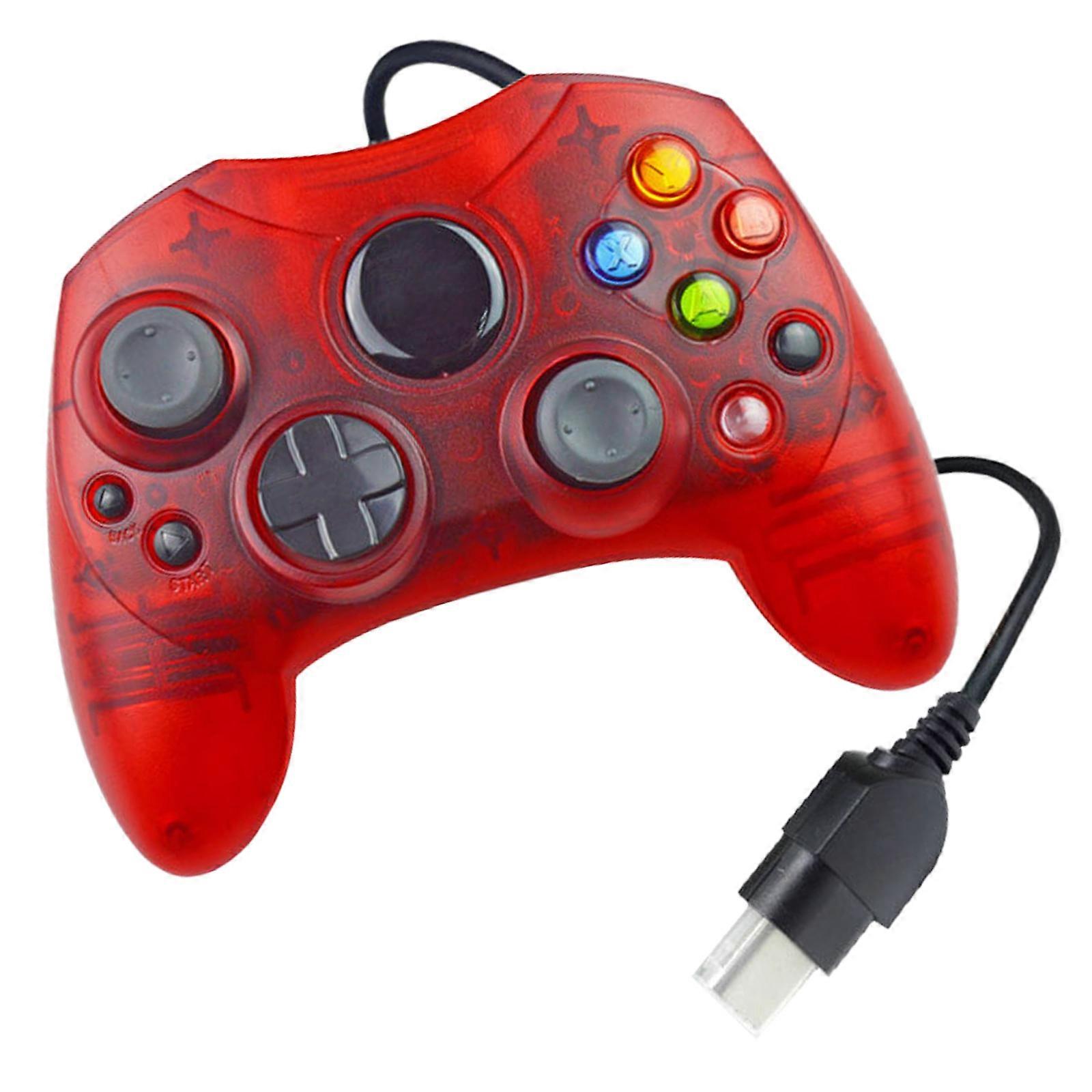 Corded Gamepad Joysticks Support Vibration Corded Joypads Game Controller Handle for XB Series/Laptops Computer  Clear red
