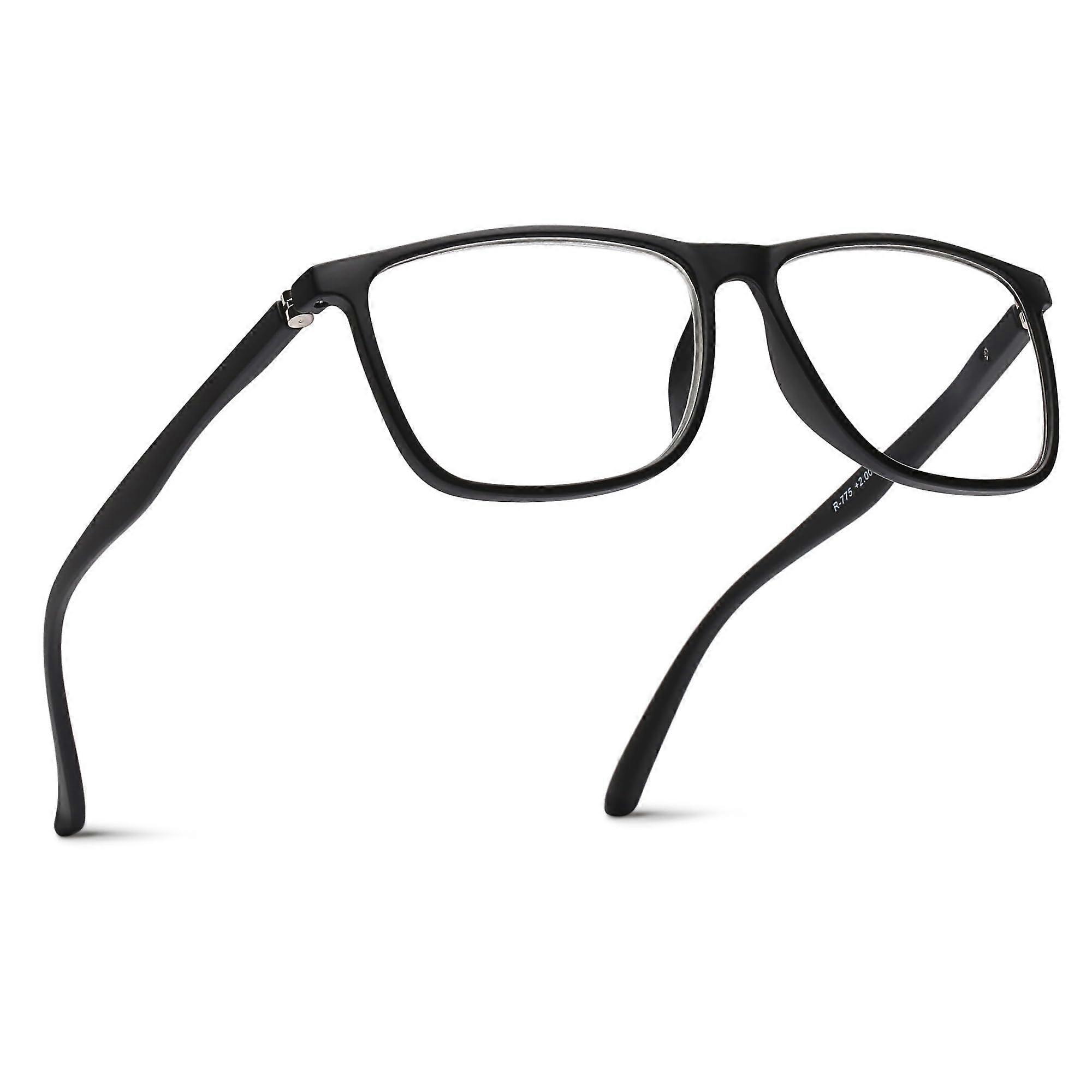 Large Frame Reading Glasses for Men with Wide Vision and Durable Matte Black 2.5x Lens