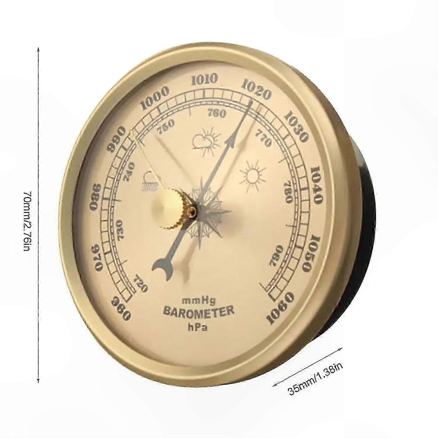 Manual Pressure Measurement Tool for Meteorology, 70mm Dial Diameter Aneroid Barograph