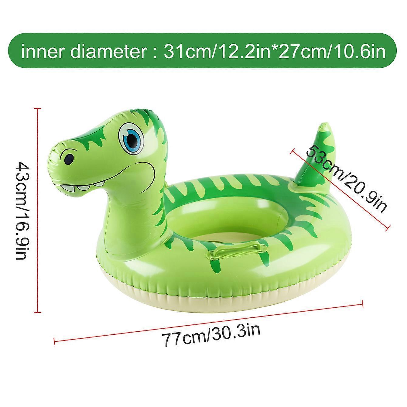 1PC Green Dinosaur Inflatable Swim Ring, Fun Pool Float, Perfect for Water Play