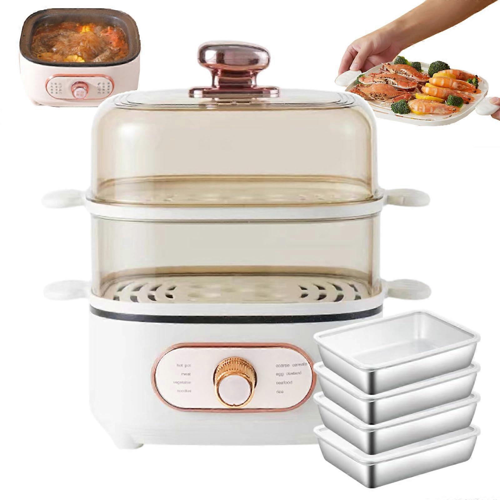 Large Capacity 2 Tier Electric Food Steamer 10.5L with 8 Modes 1200W Fast Steam for Home