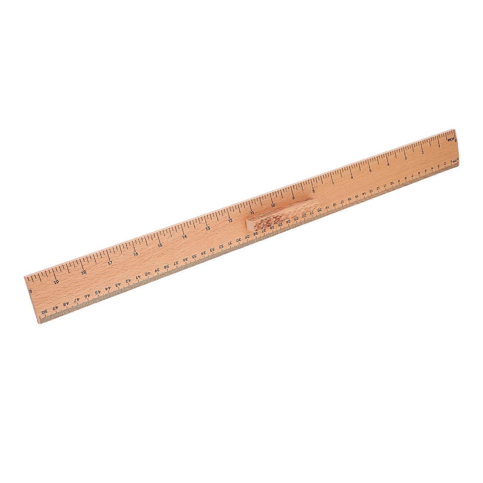 Khaki Teaching Wooden Ruler for Tailor Measuring Use with Dual-Scale