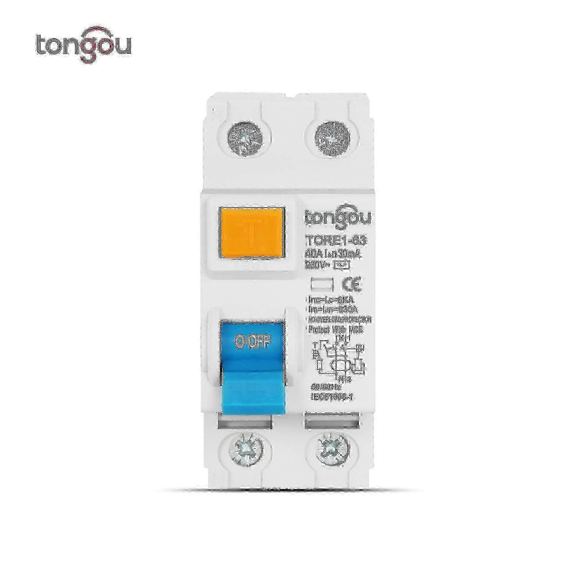 2025 2p 16a 63a 10ma 30ma 100ma 6ka Rccb Rcd 230v Electromechanic Residual Current Circuit Breaker Differential Breaker Safety Switch Tw