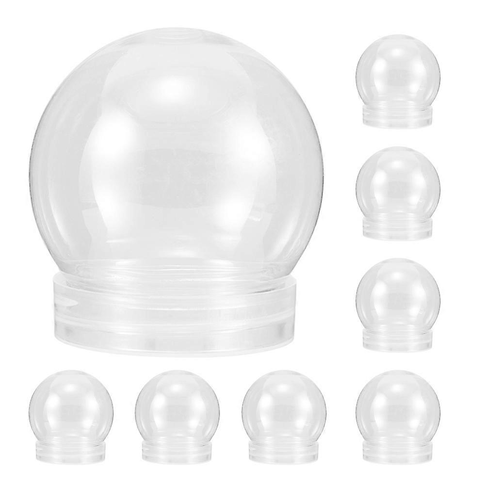 Clear Plastic Water Globe for DIY Decoration 8Pcs Refillable Snow Globes