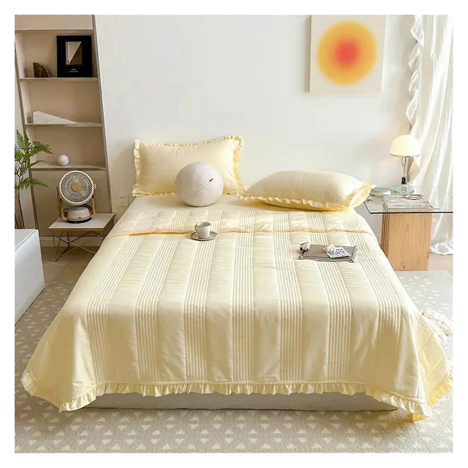 Full Size 4 Piece Bedding Set with Breathable Cooling Fabric Lightweight Summer Duvet Cover