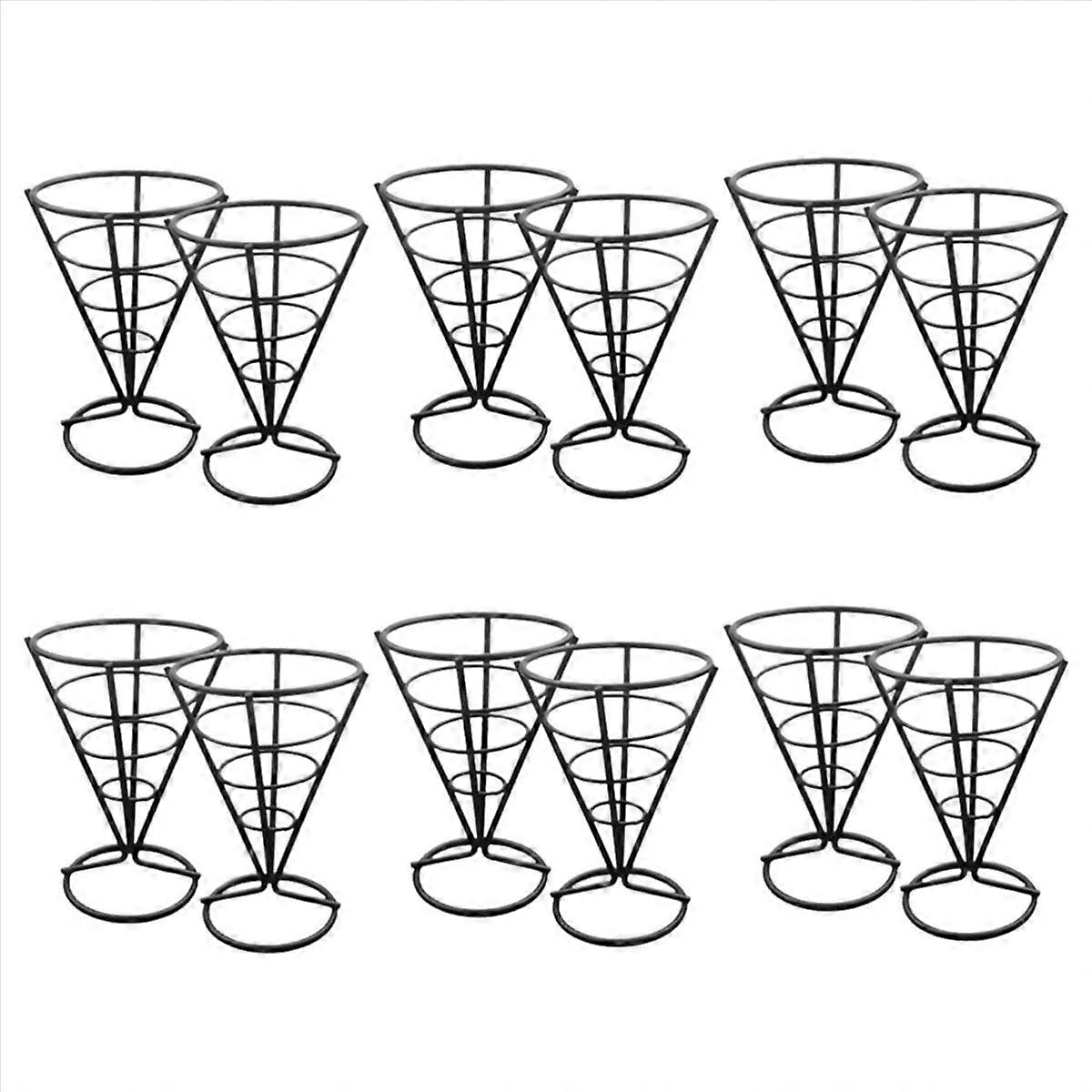 6 Pcs Wire Racks Cone Fried Basket Serving Chips Stand Display Holder