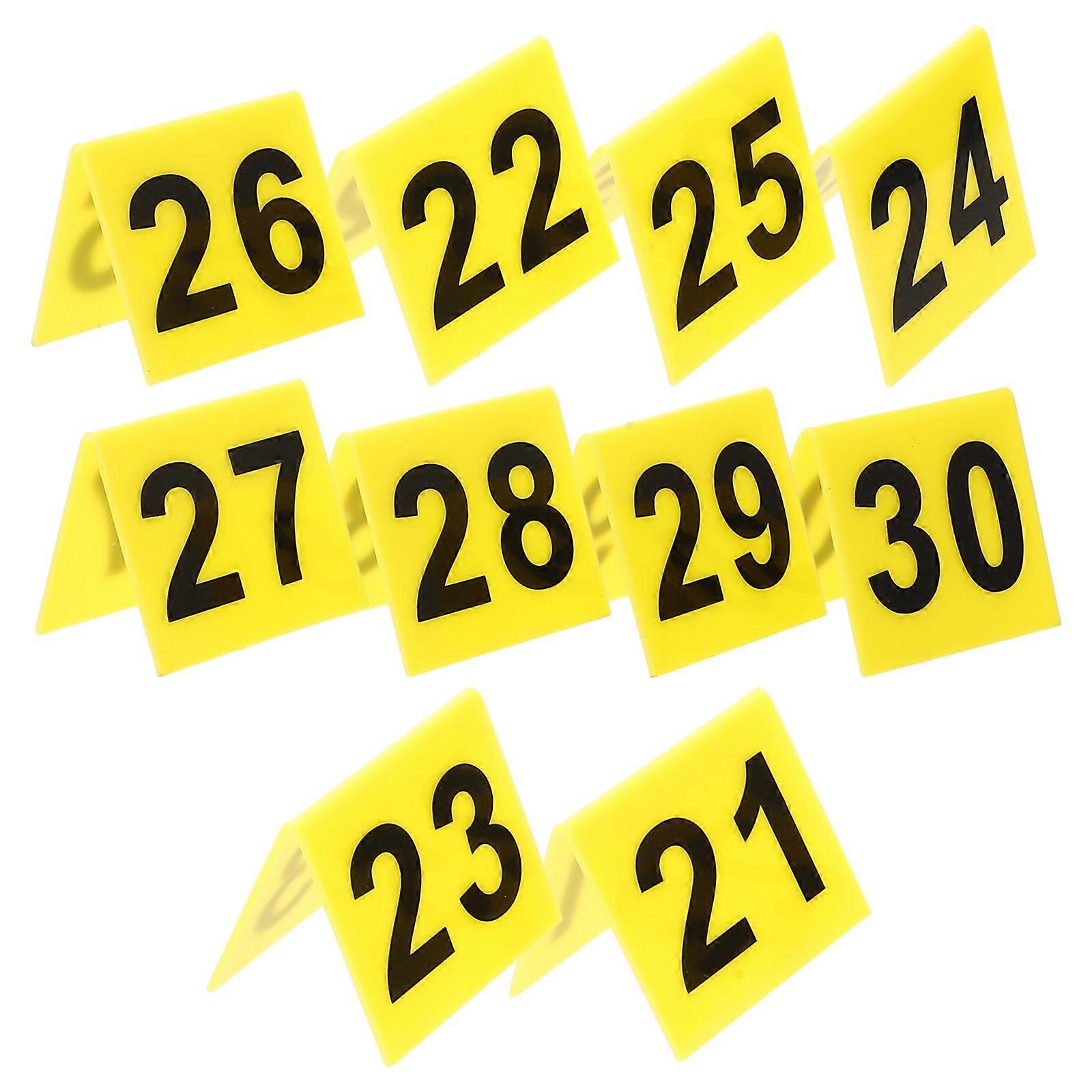 10 pcs Evidence Markers Crime Scene Markers Table Number Sign Triangle Number Markers (20-30)