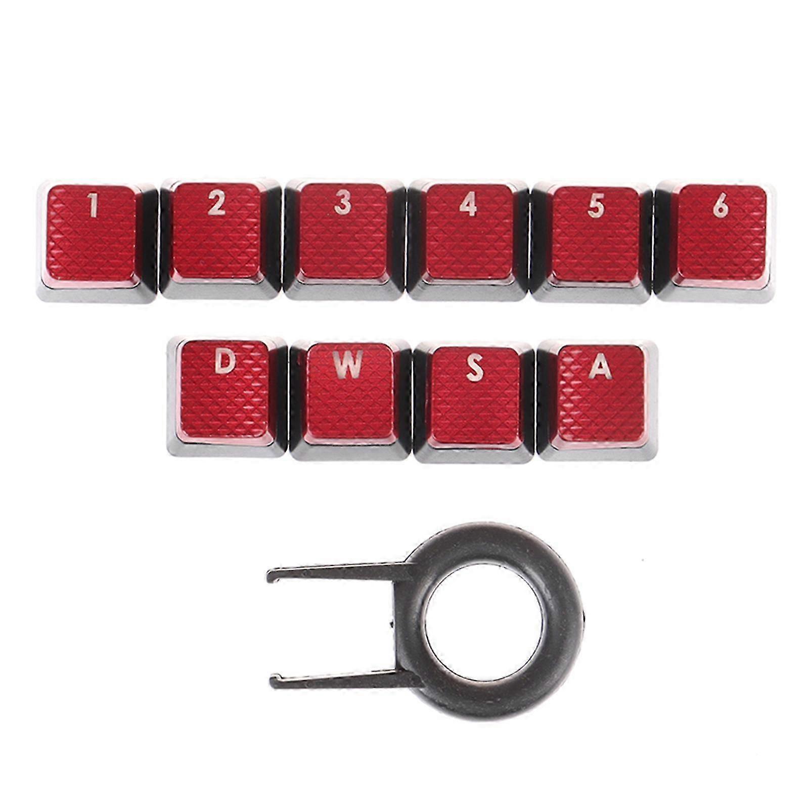 Replacement Backlit Keycaps for Corsair K70 K95, 10Pcs Anti-Slip Red