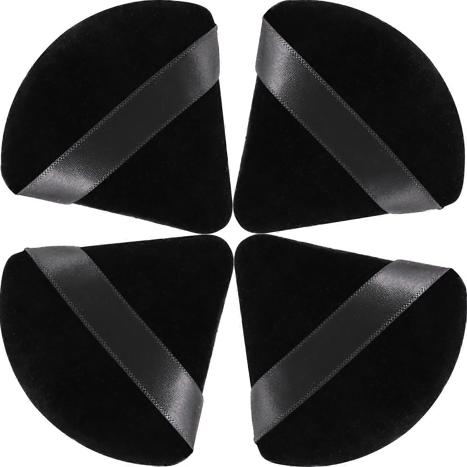 Triangle Powder Puff Makeup Sponge Set Soft Precision Blender for Loose Powder and Foundation 4PCS Black