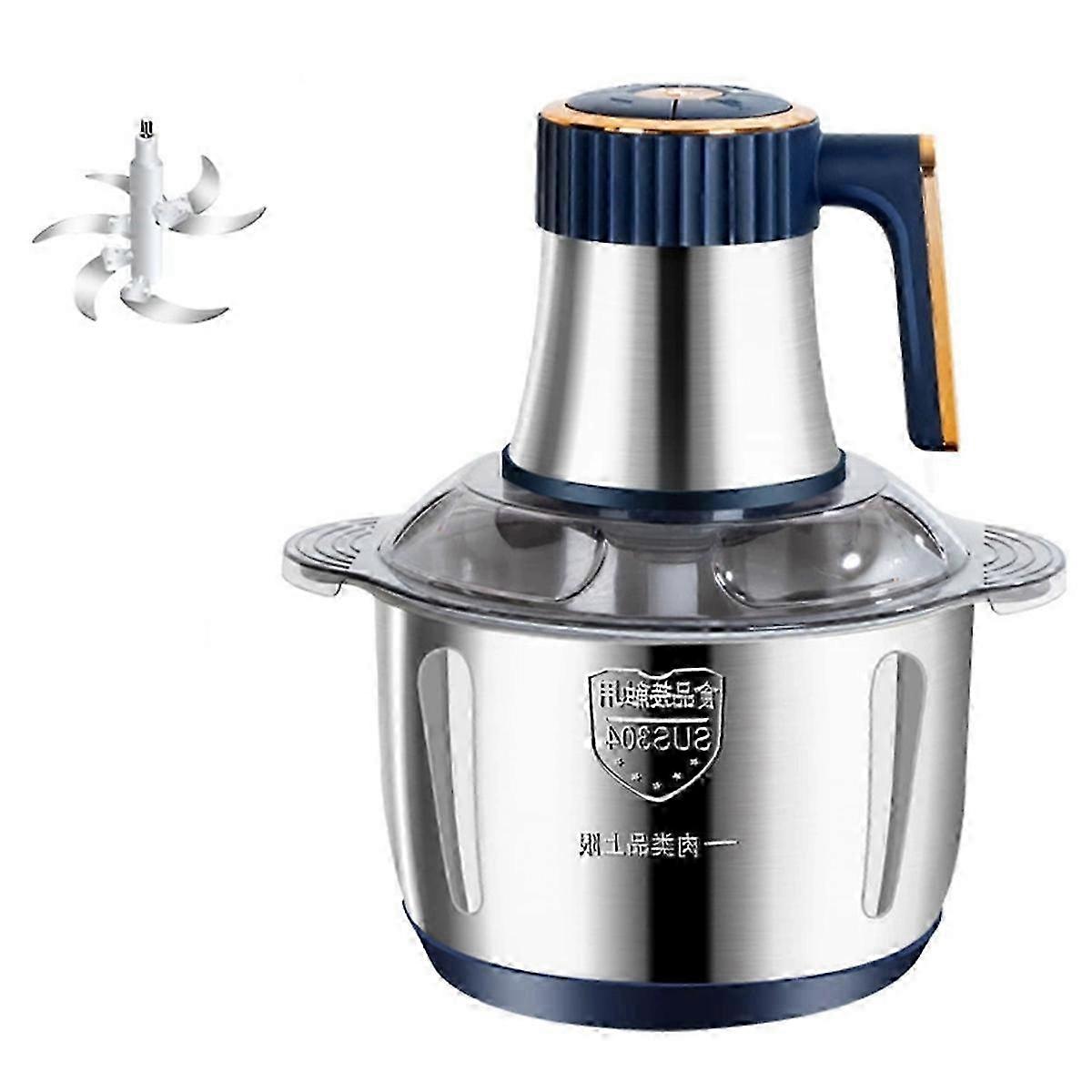 Food Processor and Chopper, 5L Electric Meat Grinder for Kitchen, Stainless Steel Multi-Function Plug