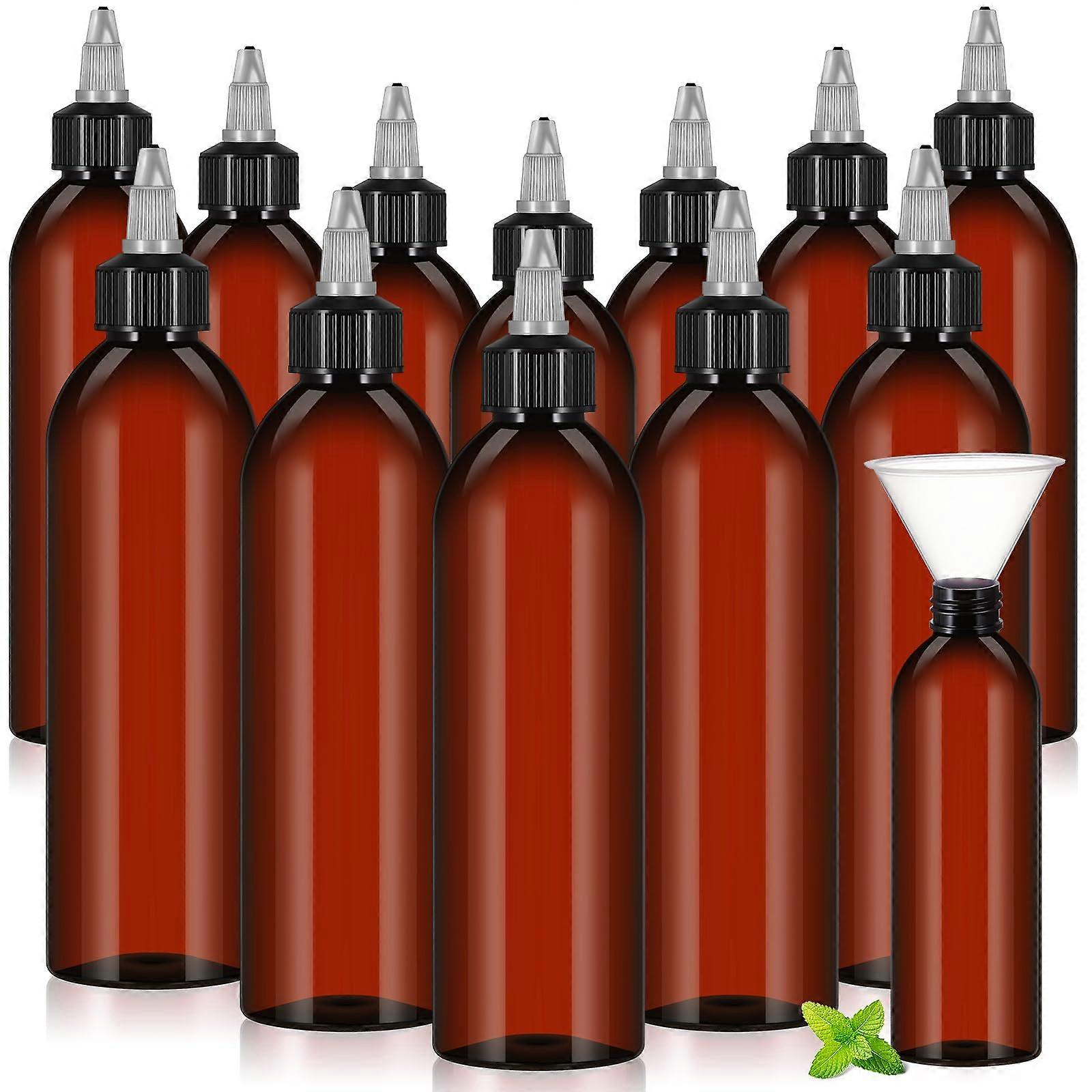 8 oz Amber Hair Oil Applicator Bottles with Twist Cap and Funnels, Precision Scalp Oil Dispensing Set