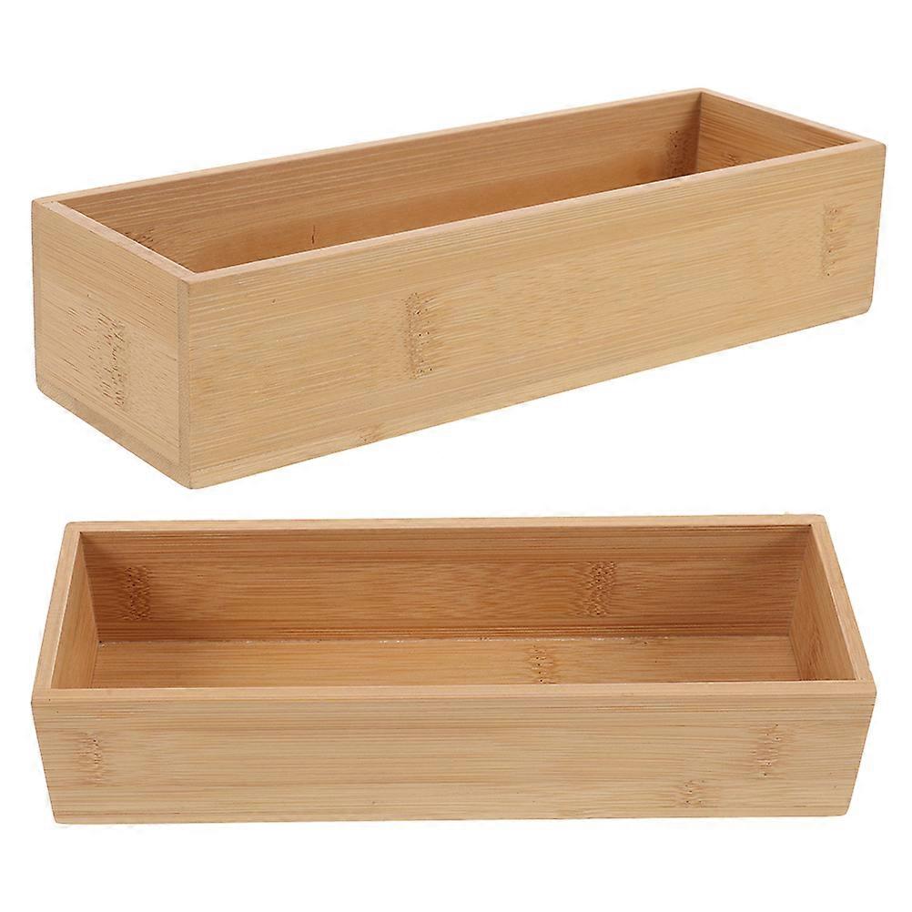 Bamboo Storage Box Without Lid for Fishing Use 2Pcs Khaki Color