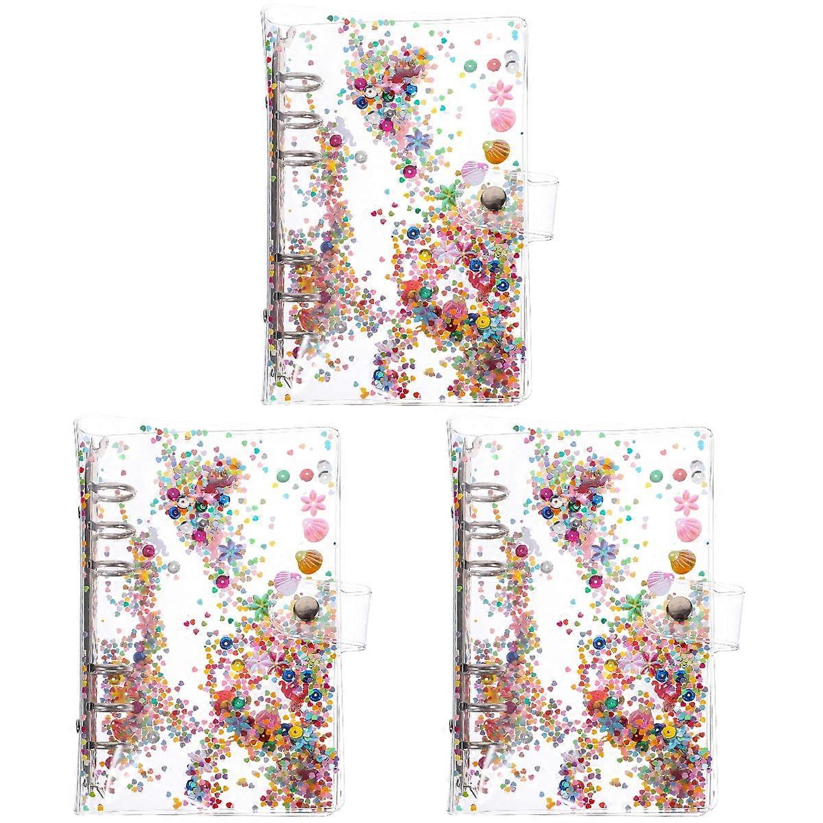 3pcs Notebook Cover Glitter Notebook Shell Notebook Shell Decorative Binder Cover Office Supply
