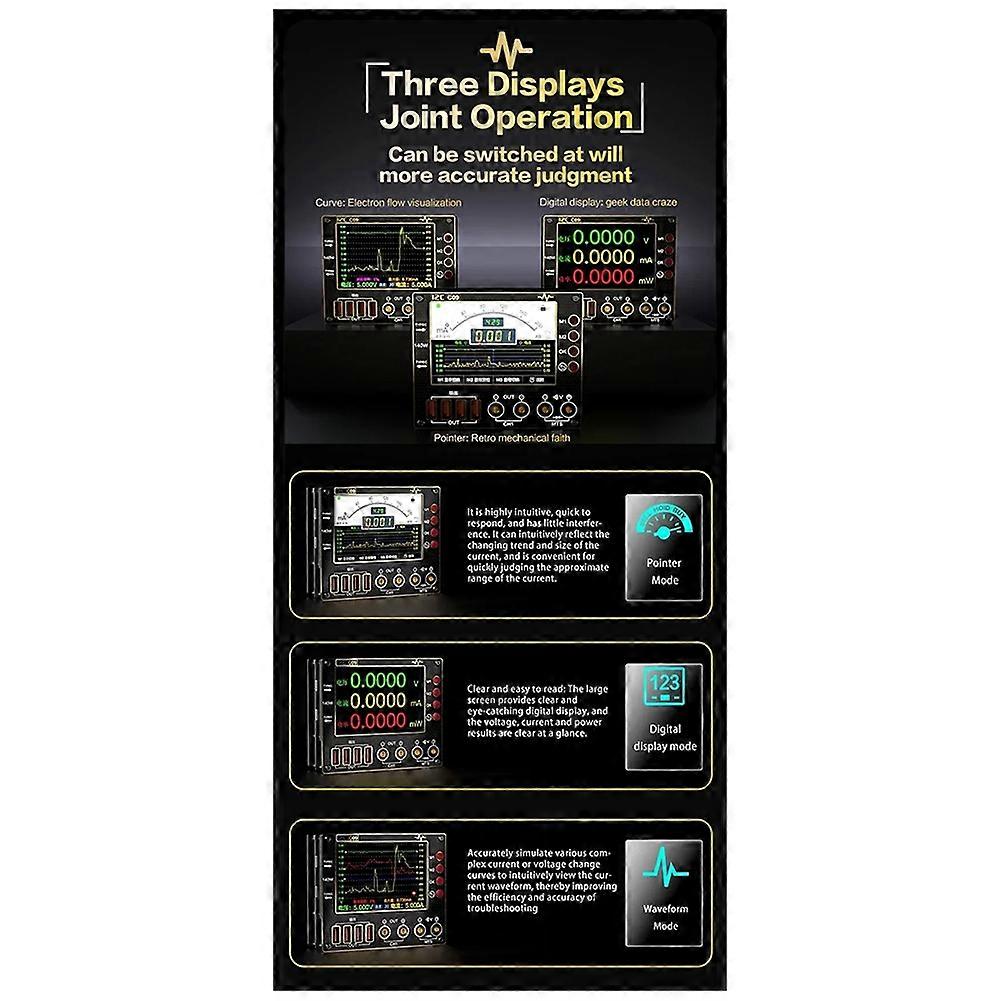 I2C C09 Waveform Ammeter Input Dual Channel Voltage Current Tester B