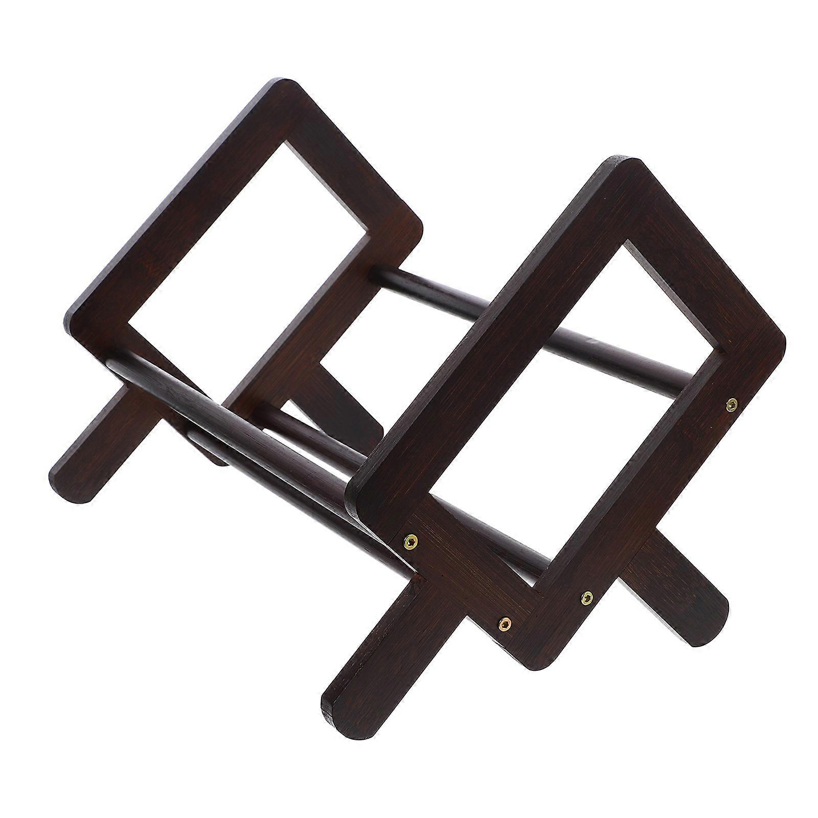 Bamboo MultiFunctional Book Rack for Storage Compact Brown Desktop Reading Stand 30 cm