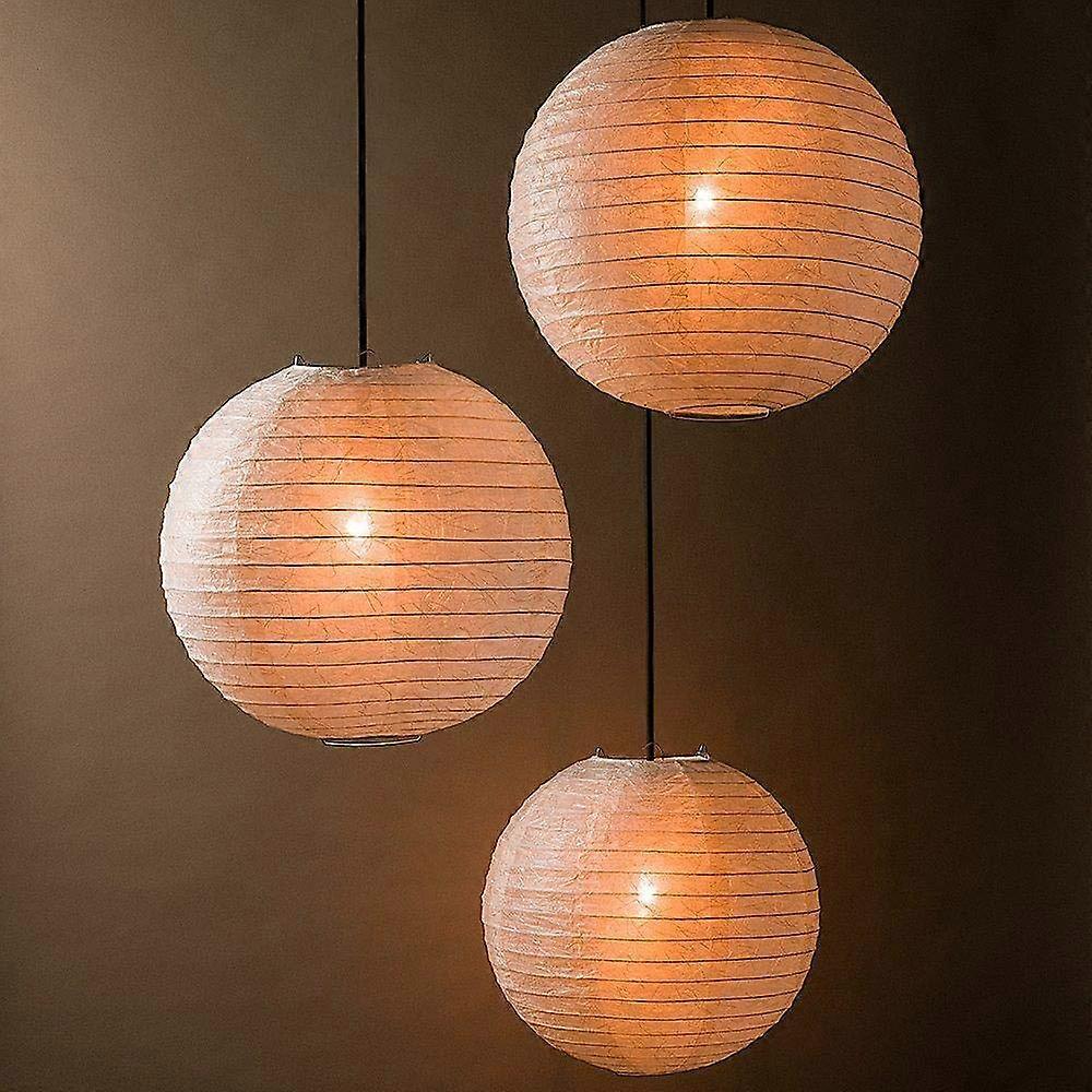 12 Inch Japanese Paper Lanterns 3 Pack, Kozo Unryu Shade for Soft Ambient Lighting