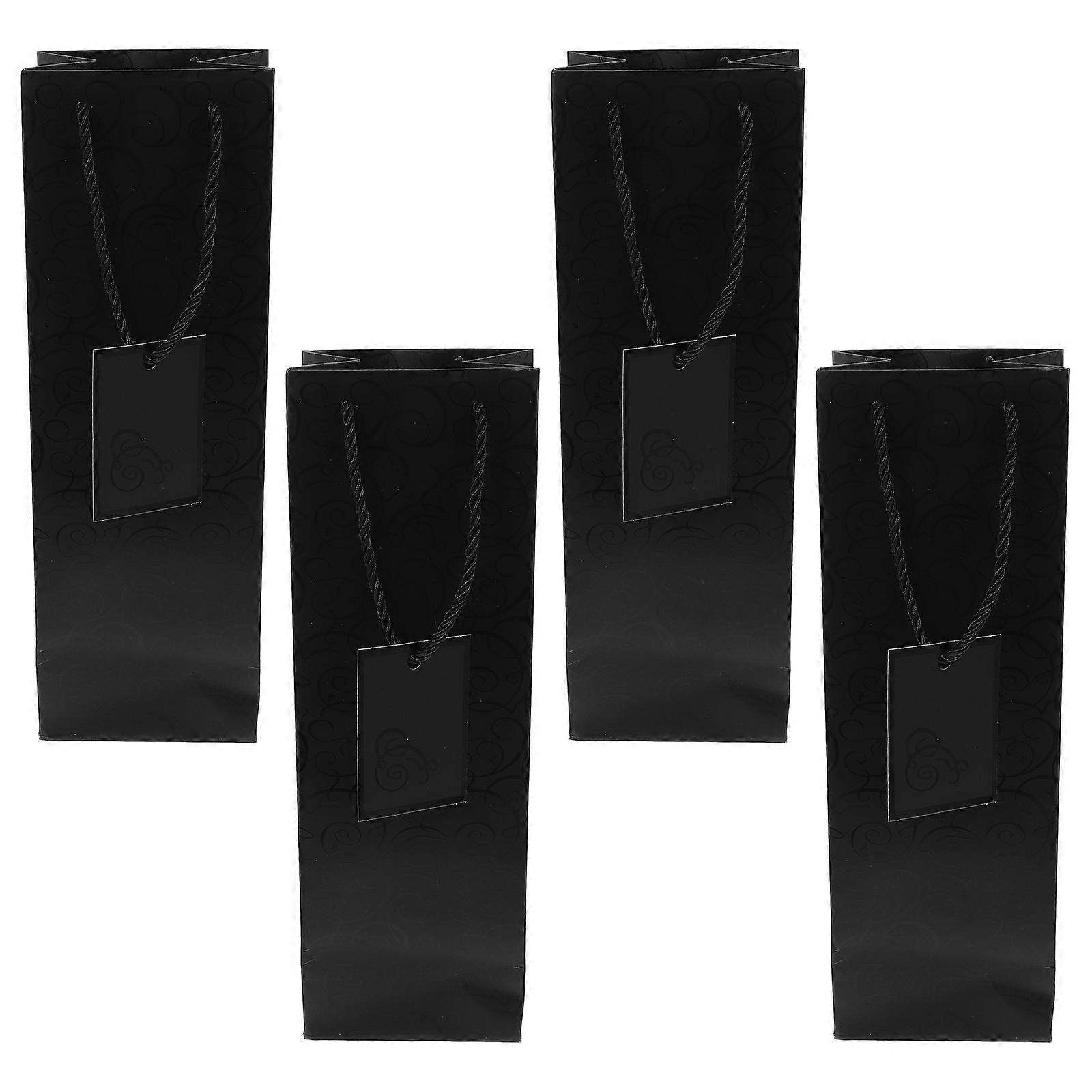 Black Paper Bag with Handles for 4Pcs Single Carrier