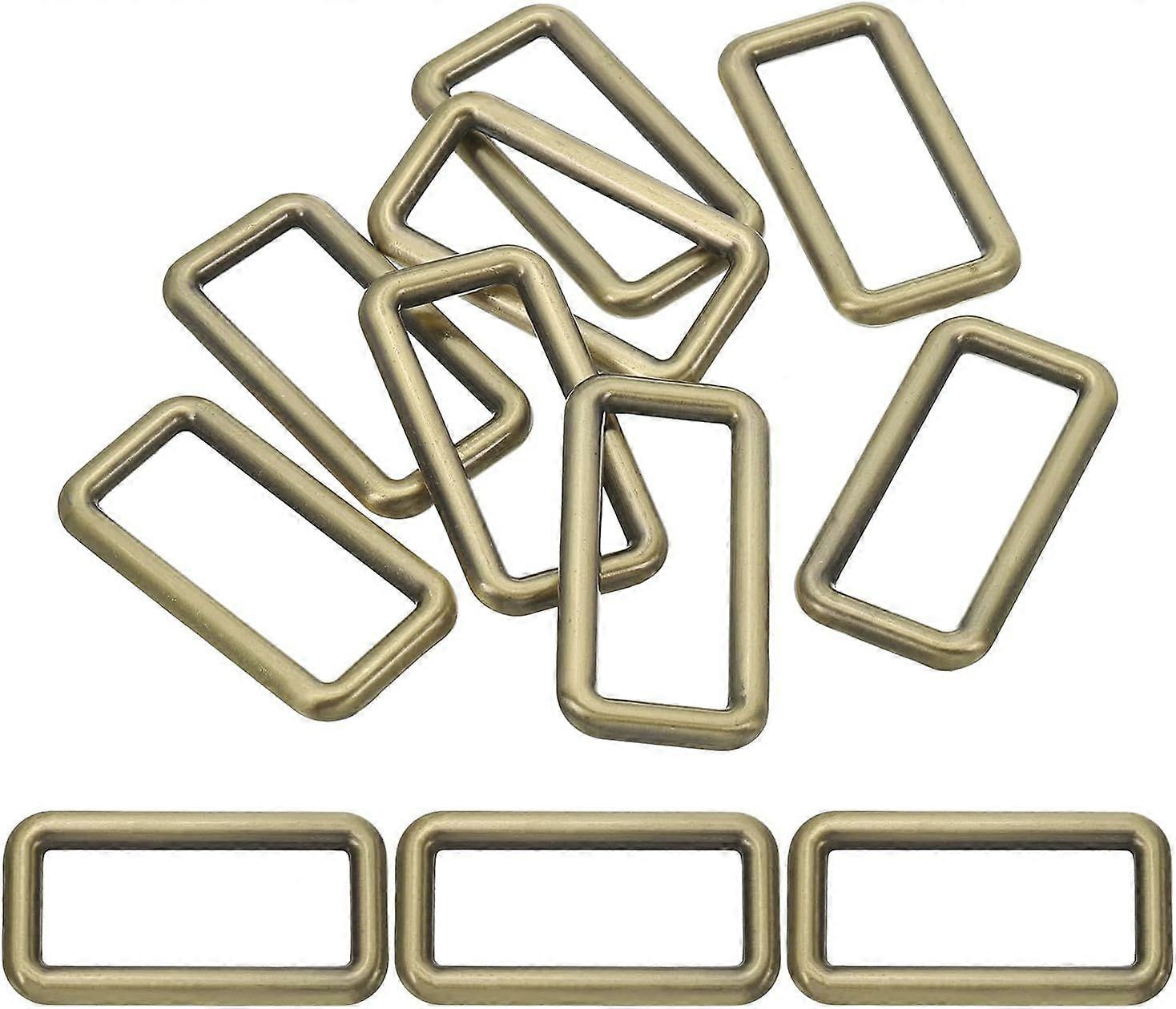 Flat Metal Rectangle Rings, Square Loop Webbing Belt Buckle for Strap Keeper Bag