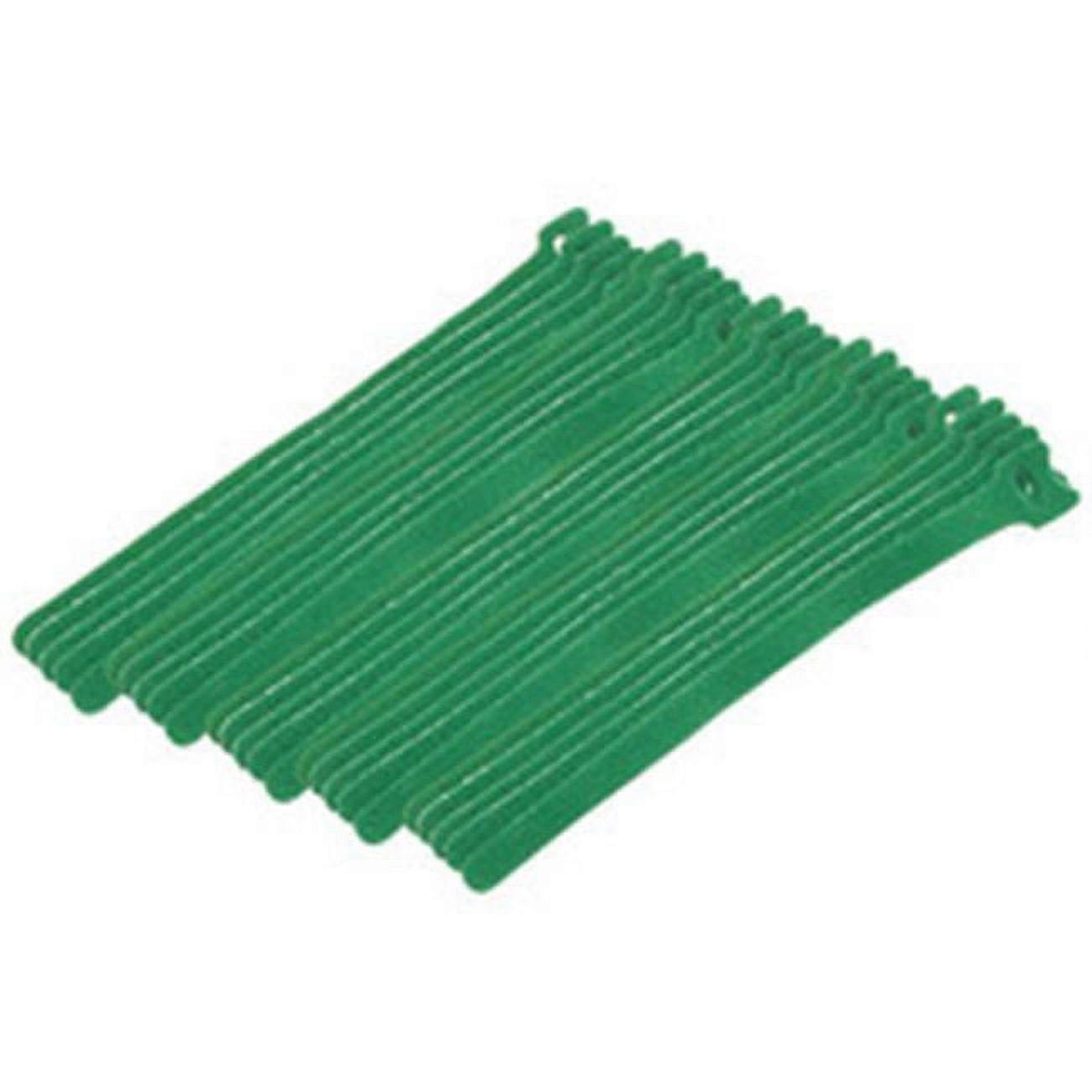 0.50 x 8 in. Green Hook & Loop Cable Strap with Eye - Pack of 25