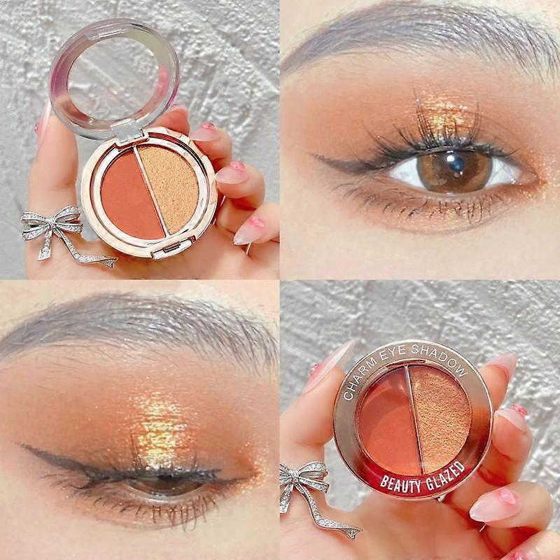 Macaron Dual Color Eyeshadow Palette - Portable Mashed Potato Pearlescent Matte Color Eyeshadow Set for Makeup Use, Ideal for Versatile Make