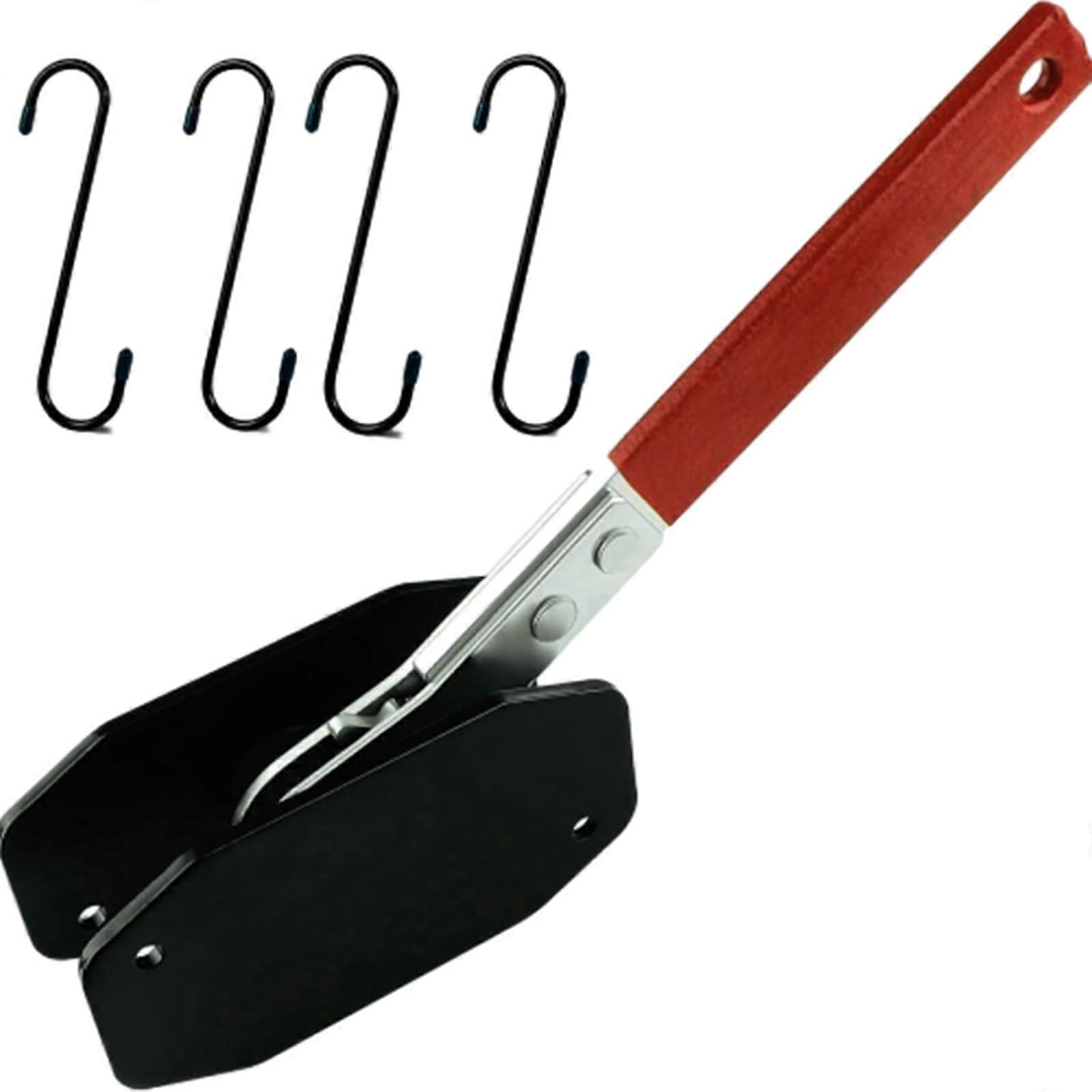Brake Caliper Tool with 360° Rotating Ratchet, Universal Piston Compressor, Red with Hook
