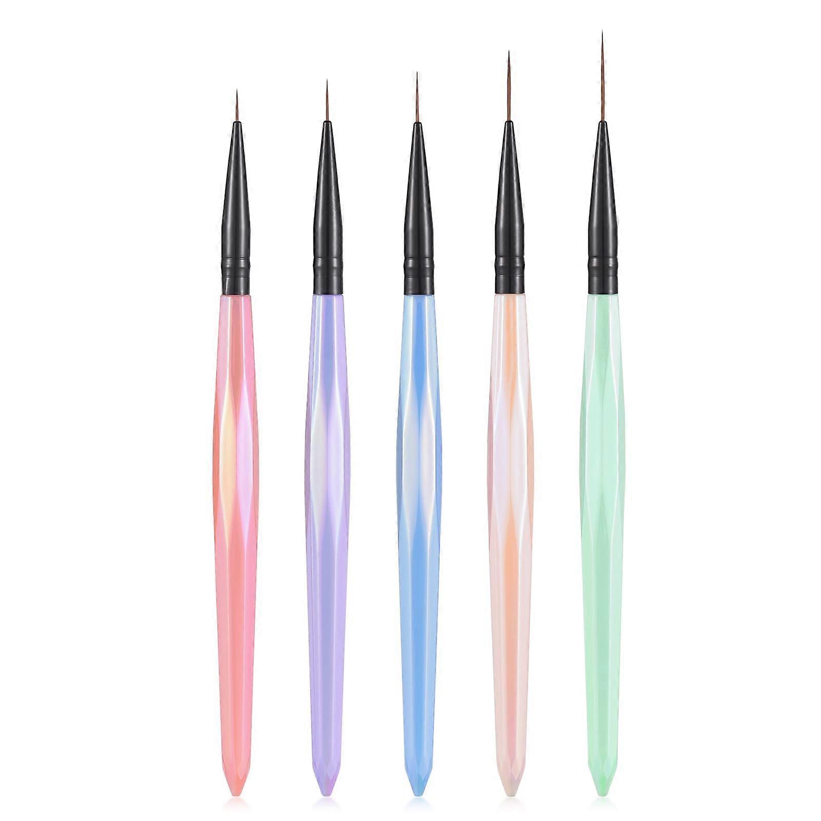 Nail Art Liner Brushes Set with Precision MultiSize Tips for Gel Polish and Thin Striping Designs