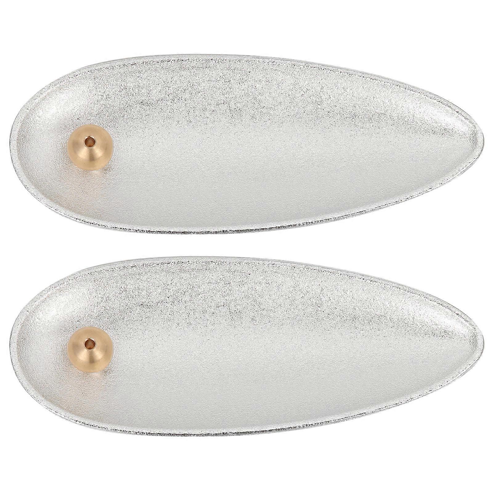 Alloy Silver Incense Stick Holder for Meditation Use 2Pcs Set