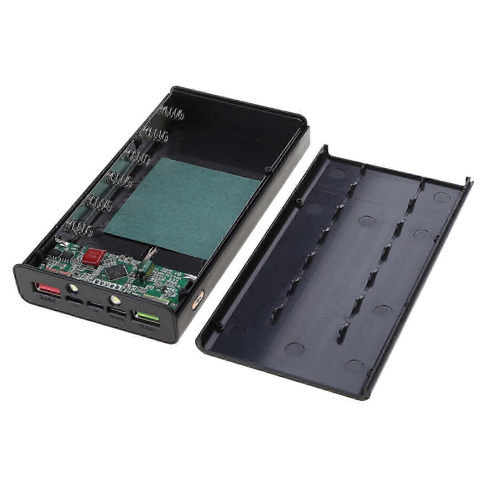 6x18650 Power Bank Shells Outer Cover Mobile Power Case DIY Shells Storage Box Wireless Charging/Quick Charging Version White hot