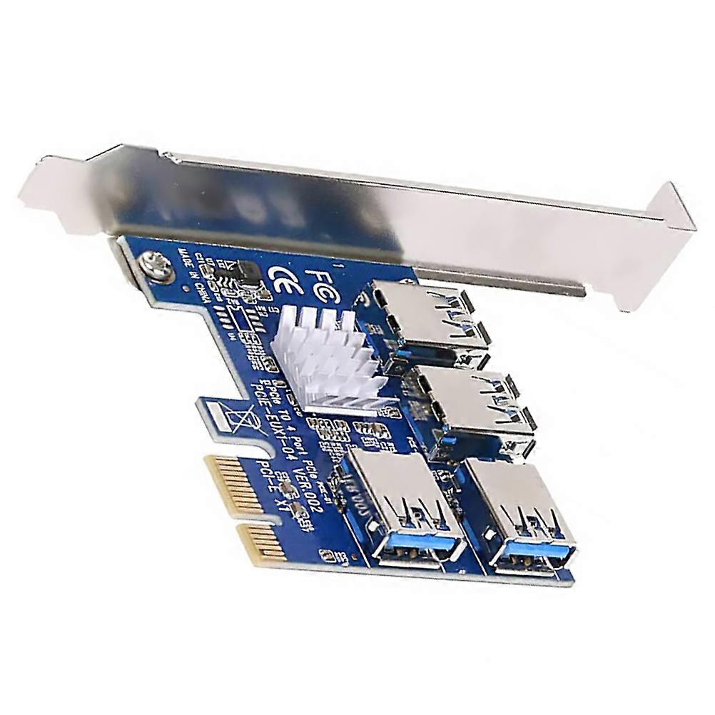 Pci-E Extender Pcie Riser for Computer Use 4 Ports USB 3.0 Accessory