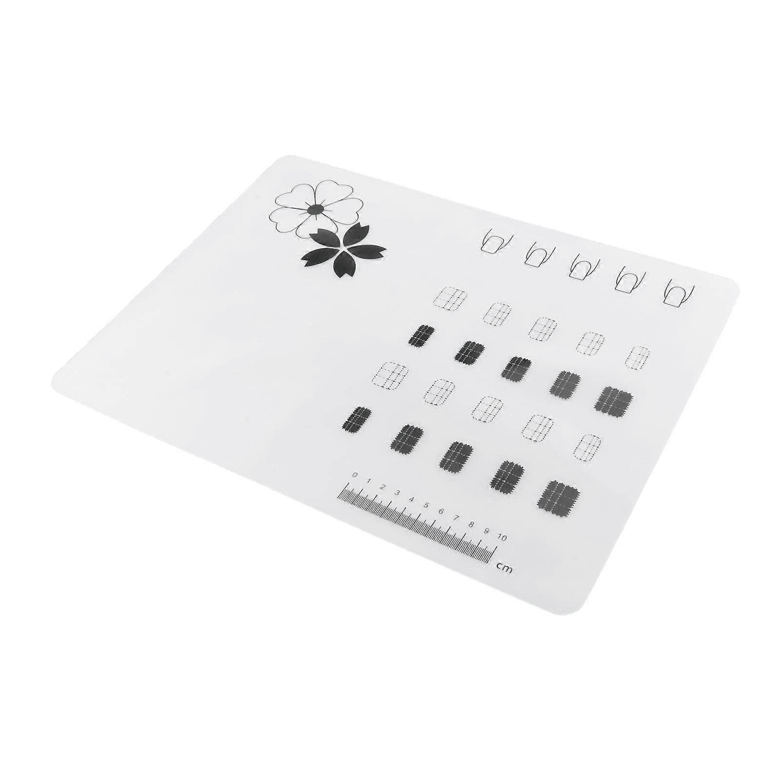 Nail Art Stamping Mat with Flower Pattern, EasyClean Silicone Practice and Color Testing Sheet
