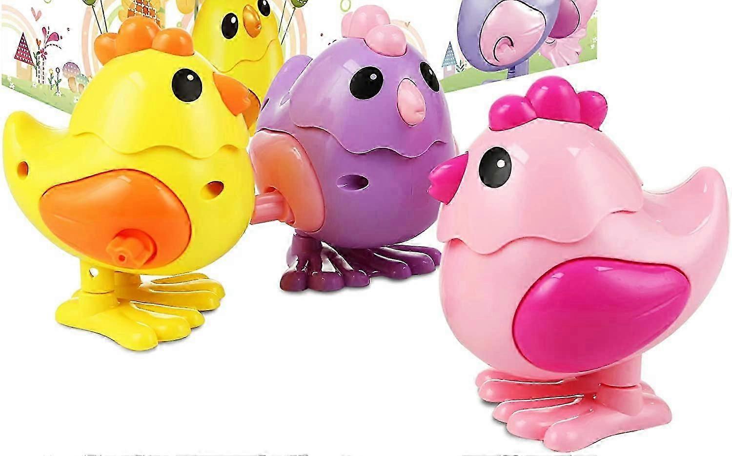 3 pcs Easter Chicken Wind-Up Toys, Mechanical Chicken Toys, Easter