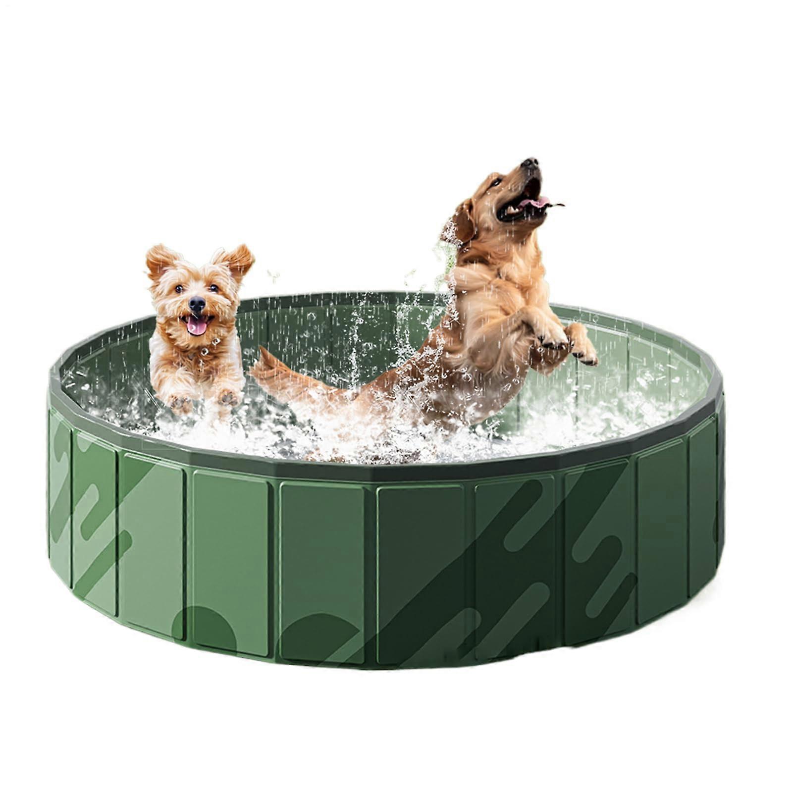 Foldable Pet Pool for Large Dogs with AntiSlip Bottom, Quick Setup and Easy Drainage