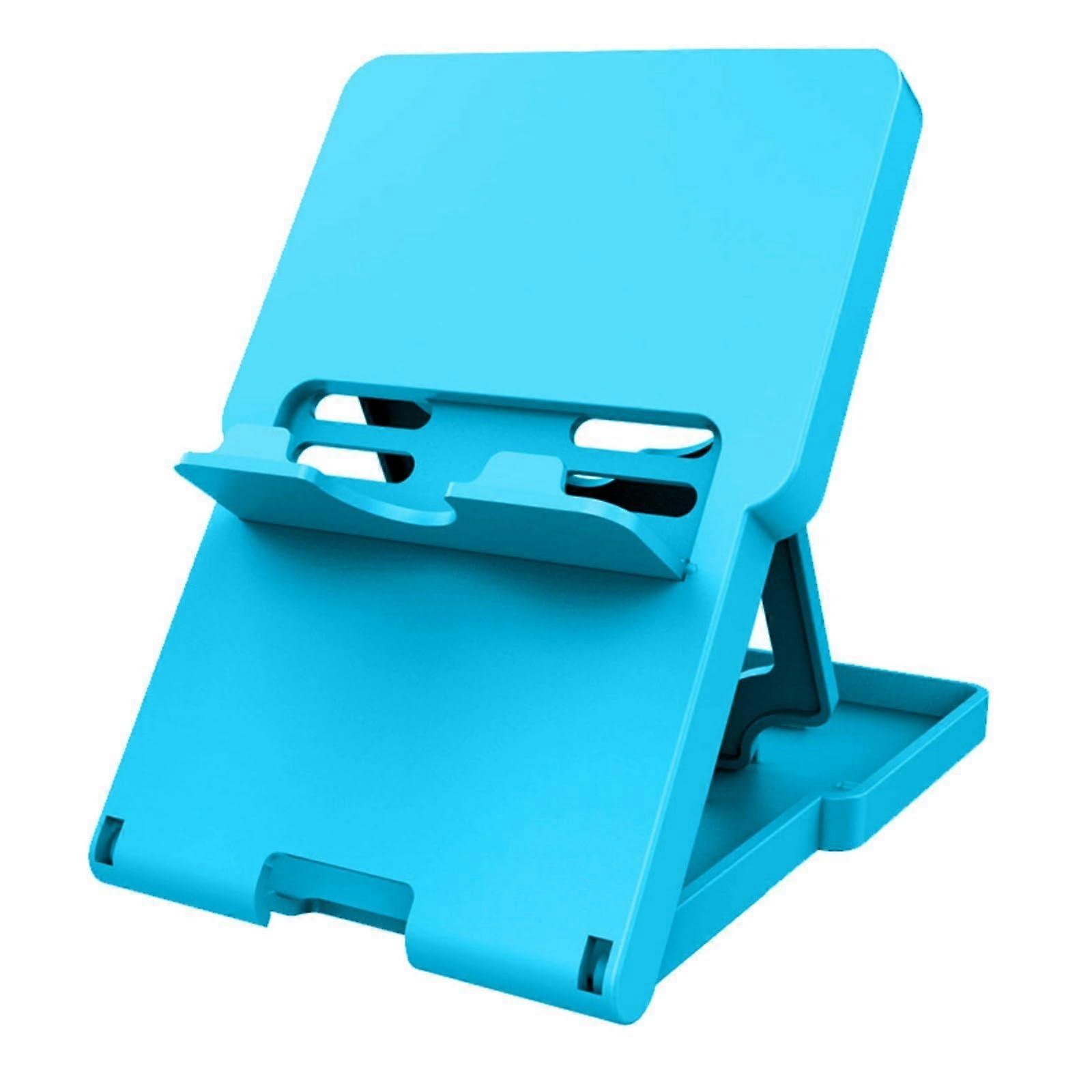 Blue Adjustable Foldable Tablet Stand and Phone Holder with Card Storage for Nintendo Switch