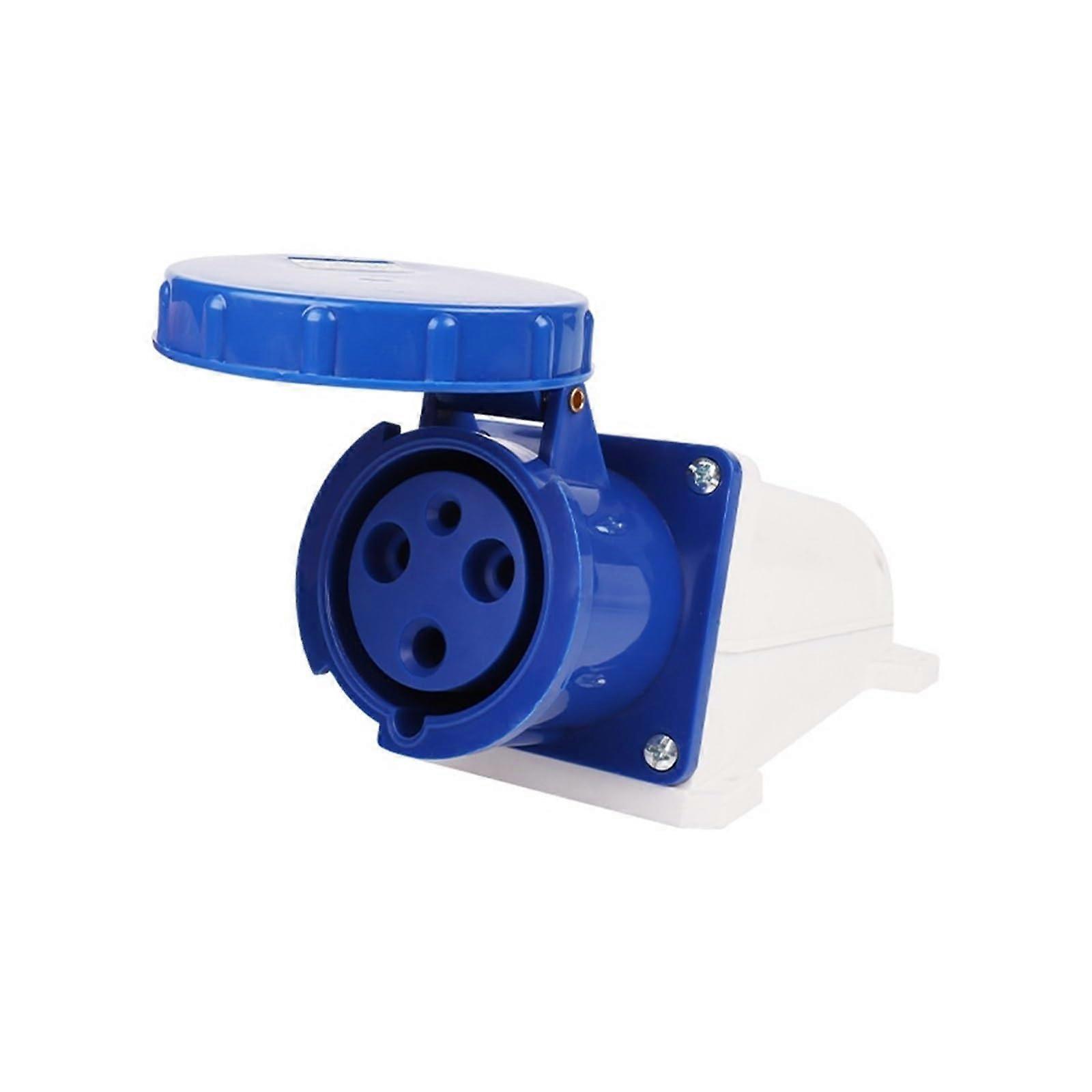Industrial Three Phase Socket 63A Waterproof IP44 Four Wire 3 Hole Aviation Plug Heavy Duty