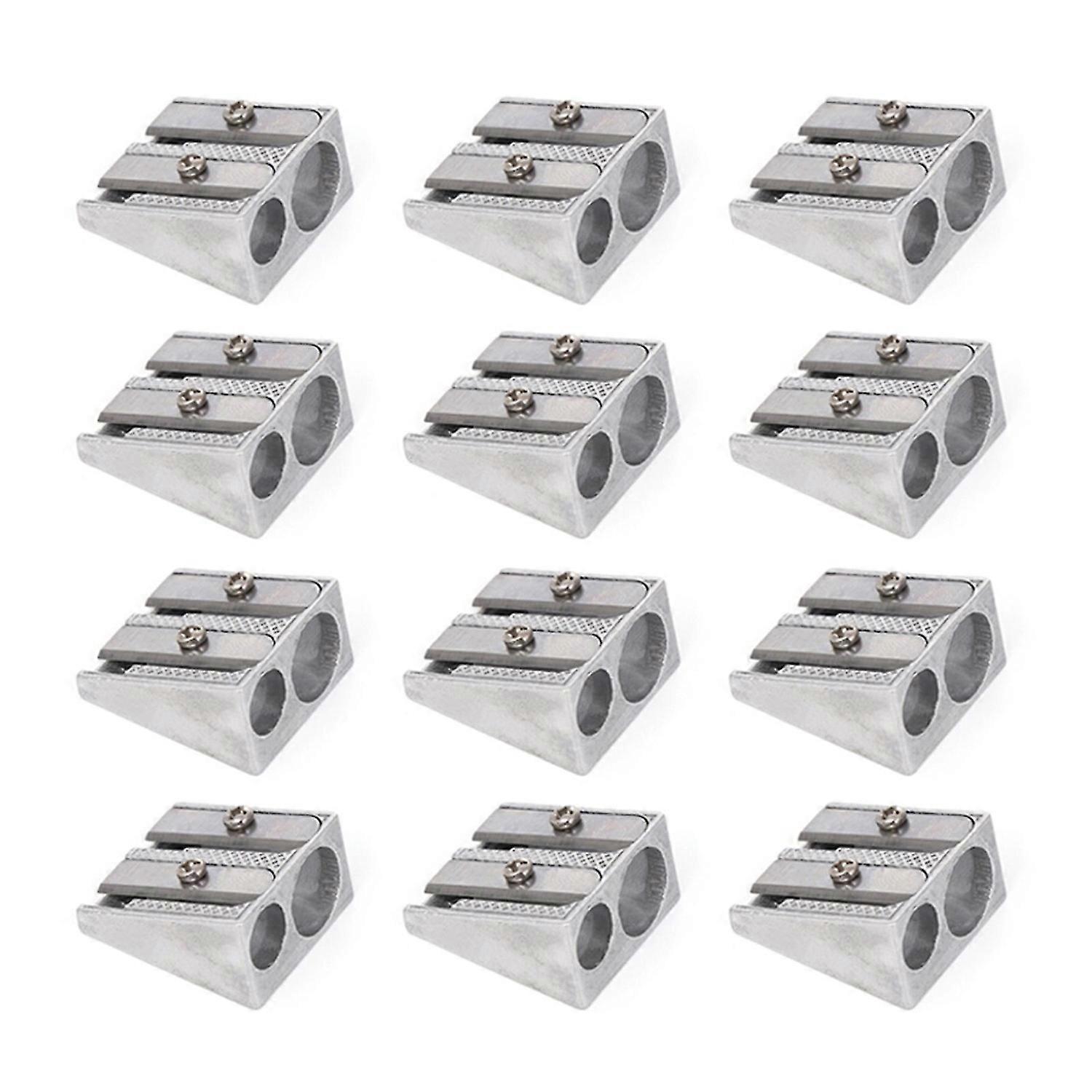 Double Hole Metal Pencil Sharpener Powerful Quick Pencil Sharpener for Colored Pencils