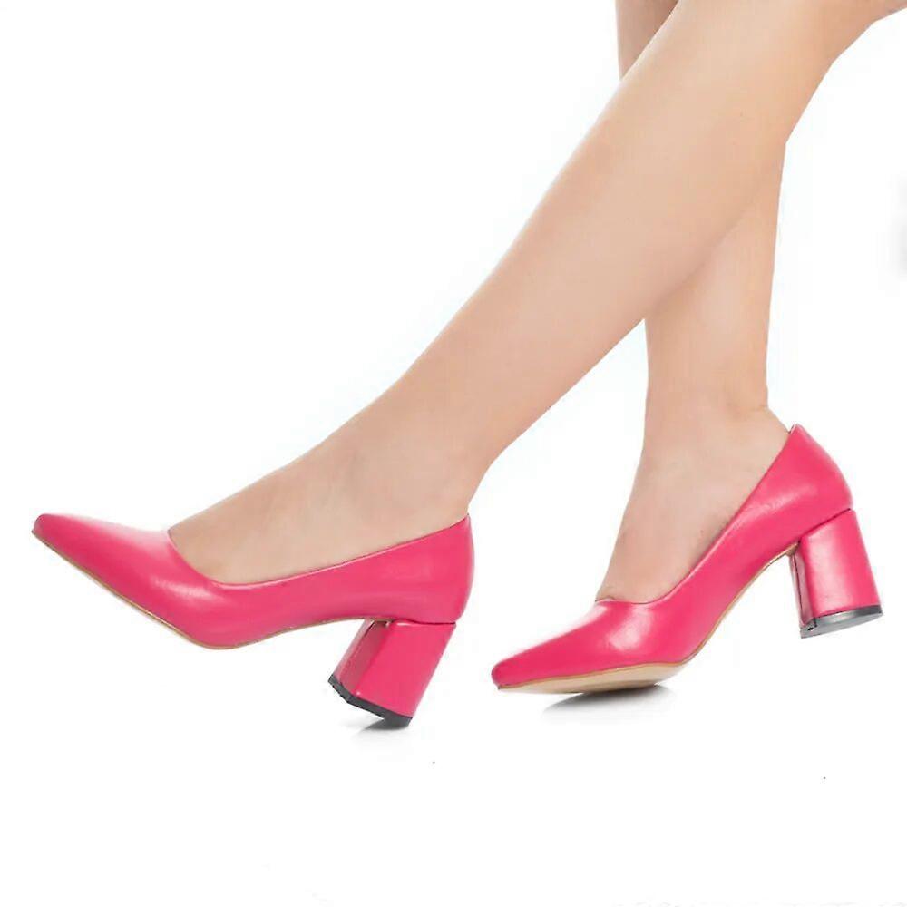 Fushcia lavhælte sko for kvinner MA-024
