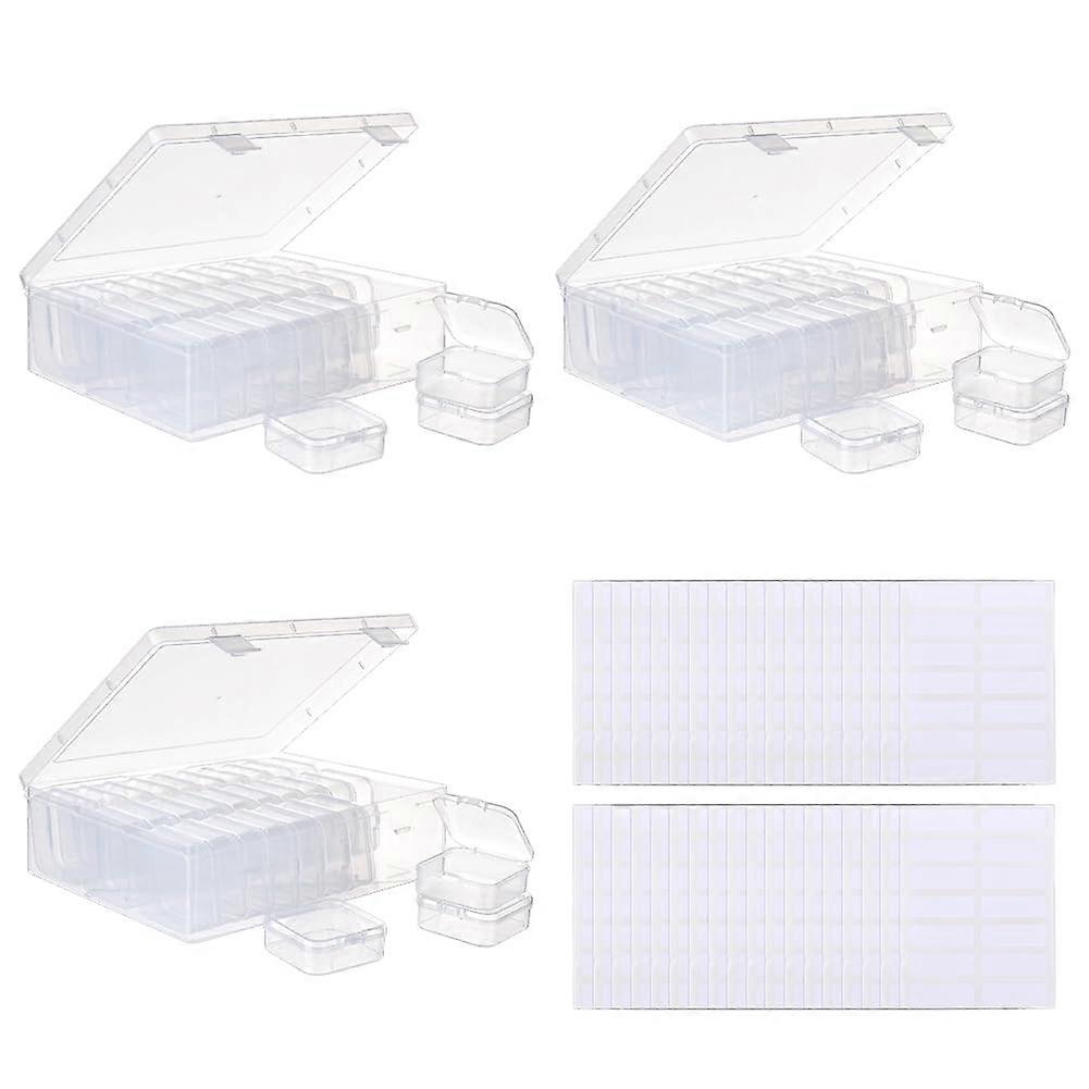 Bead Storage Organizer Set with Clear Lid and Labels, Stackable Small Parts Boxes for Jewelry Making