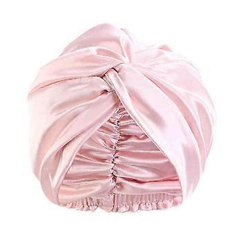 Schlafhaube aus 22 Momme Maulbeerseide für lockiges Haar, verstellbares Bindeband, reduziert Frizz, Rosa