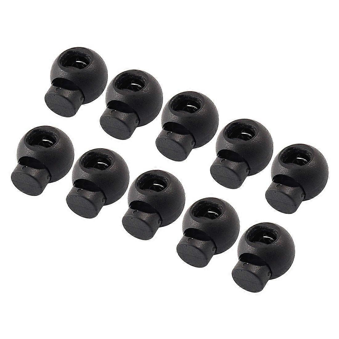 10 Pcs Spring Loaded Plastic Round Toggle Stopper Cord Locks End
