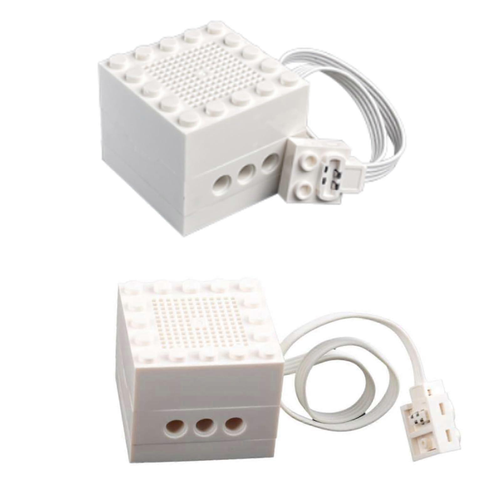 2PCS Bluetooth Speaker for Building Blocks, Wireless Brick Audio Module compatible with  MOC DIY, White